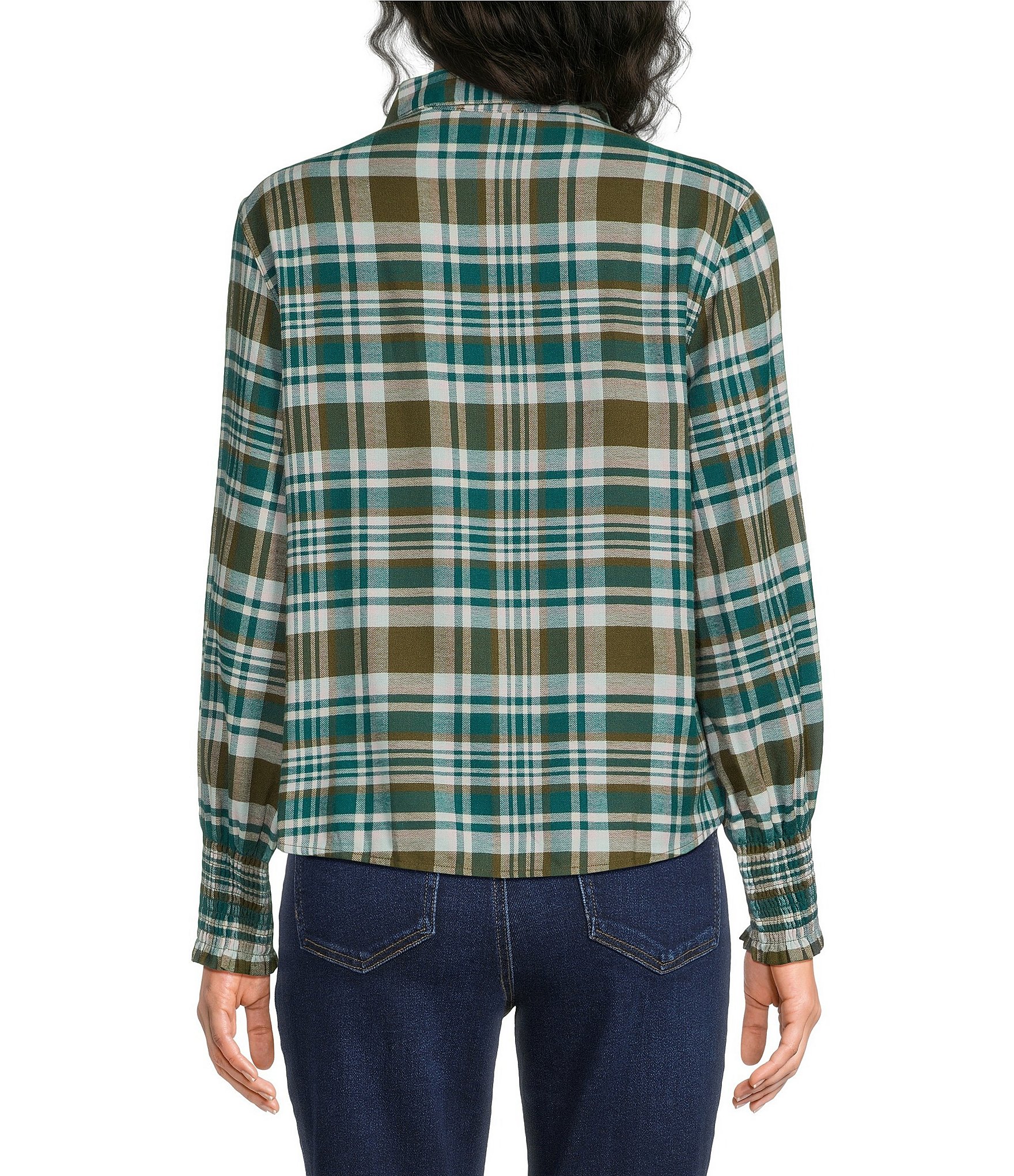 Westbound Long Sleeve Y-Neck Button Front Blouse