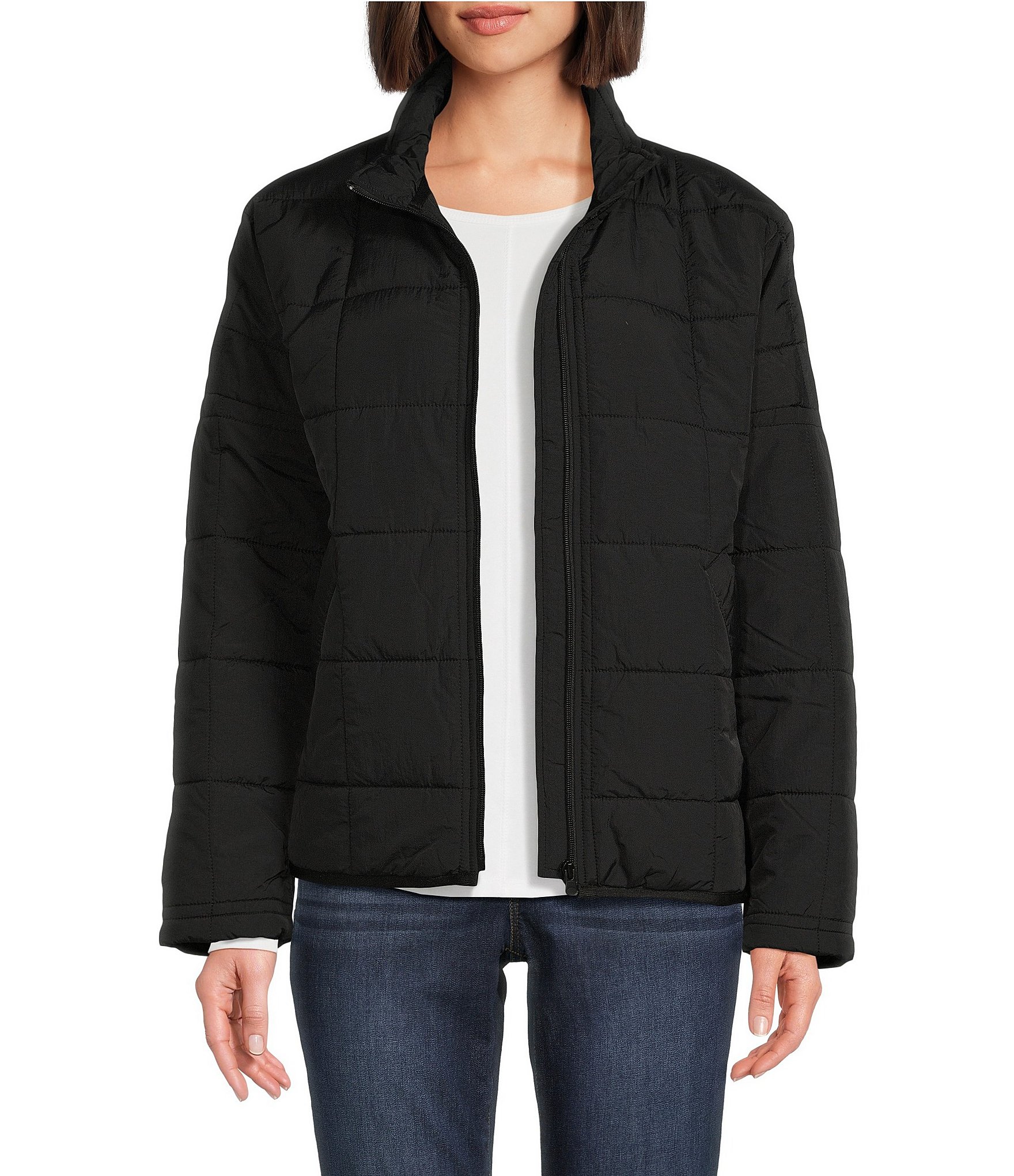 Westbound Long Sleeve Zip Front Quilted Puffer Jacket | Dillard's