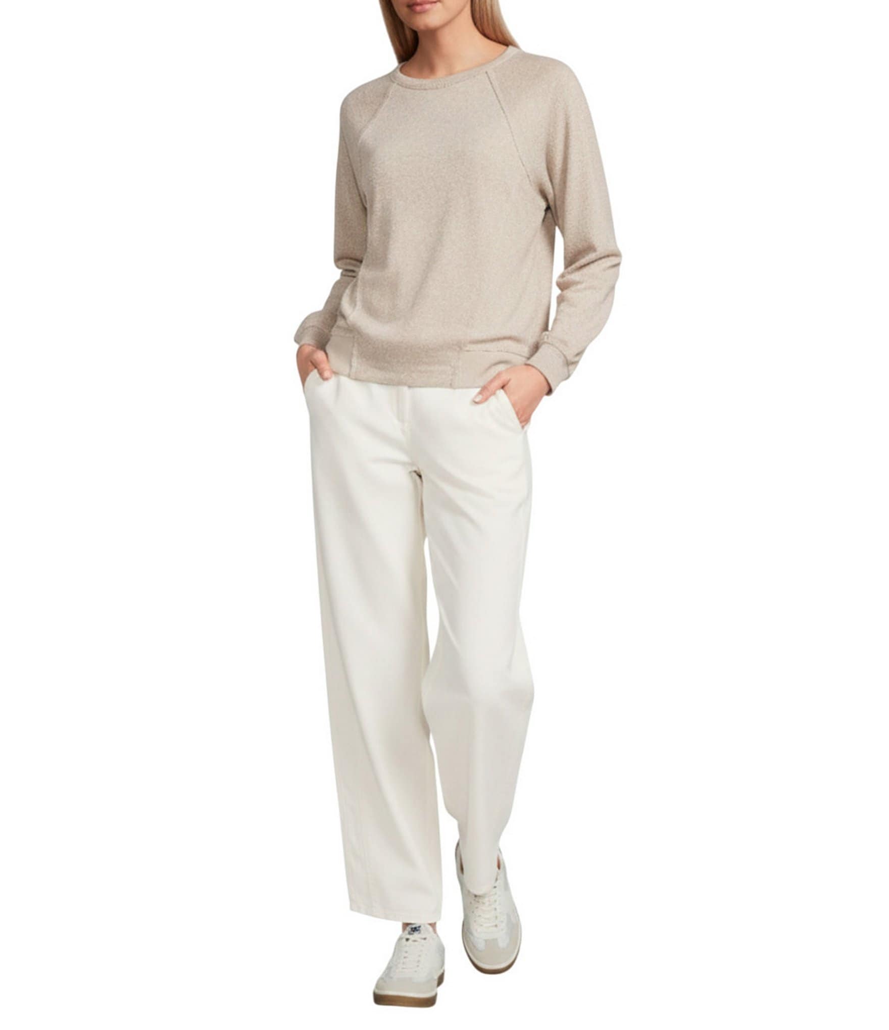 Westbound Petite Crewneck Long Sleeve Pullover Top