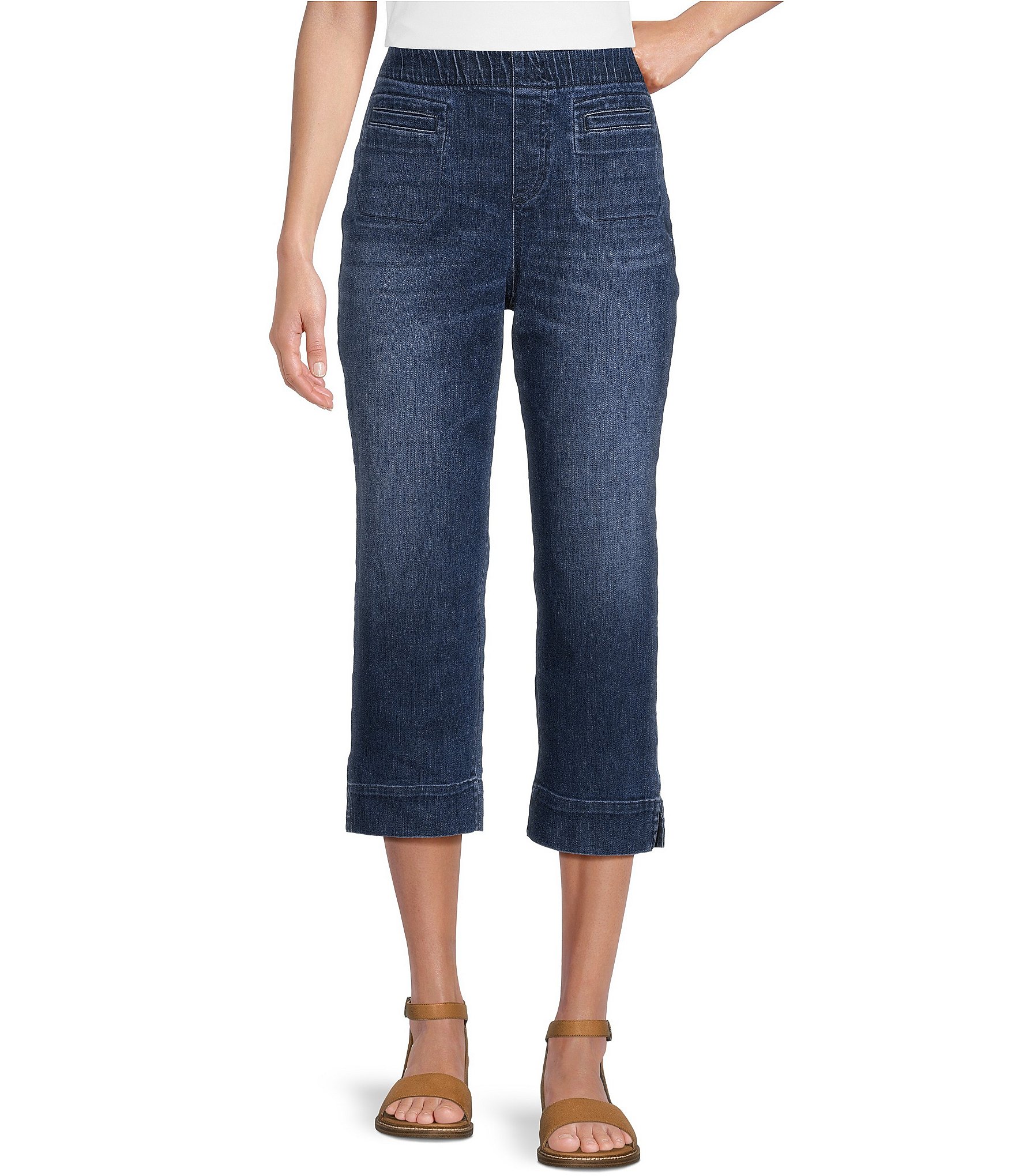 Westbound Petite Size Crop High Rise Pull-On Jeans | Dillard's