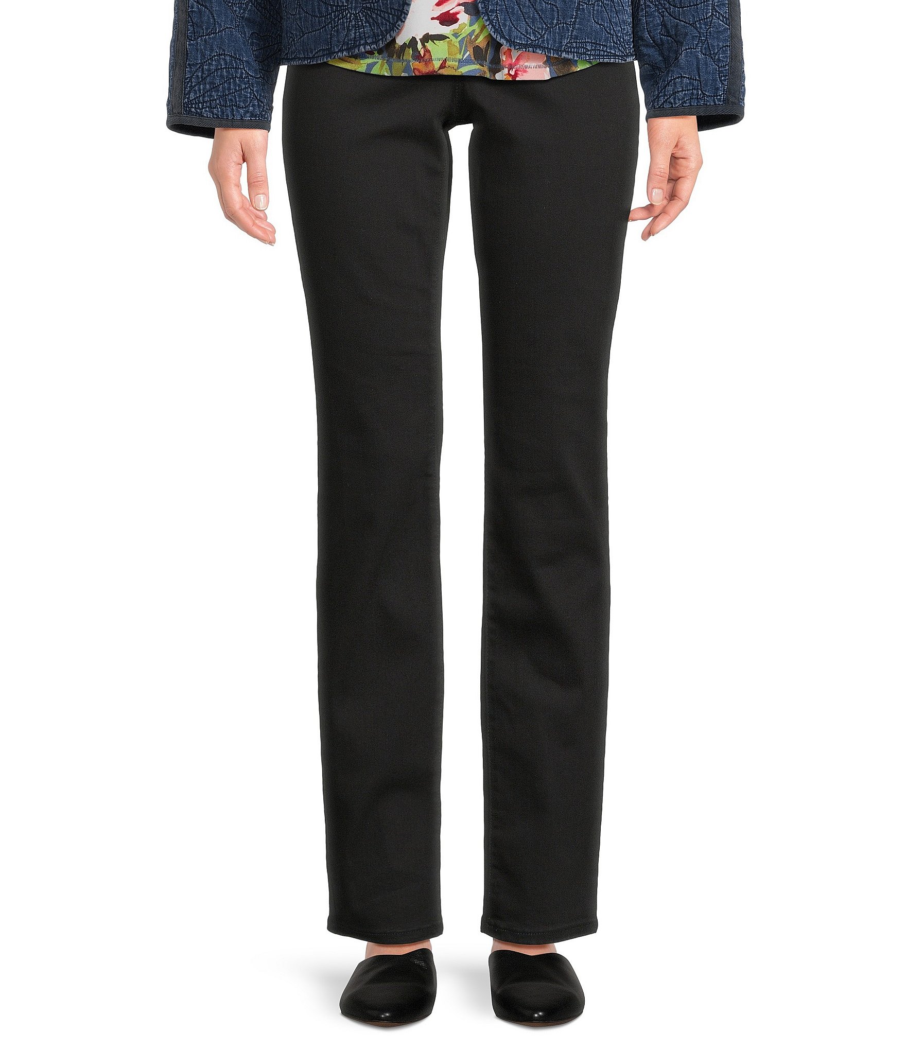 Westbound Petite Size High Rise Patch Pocket Straight Leg Full Length Pull-On Pants