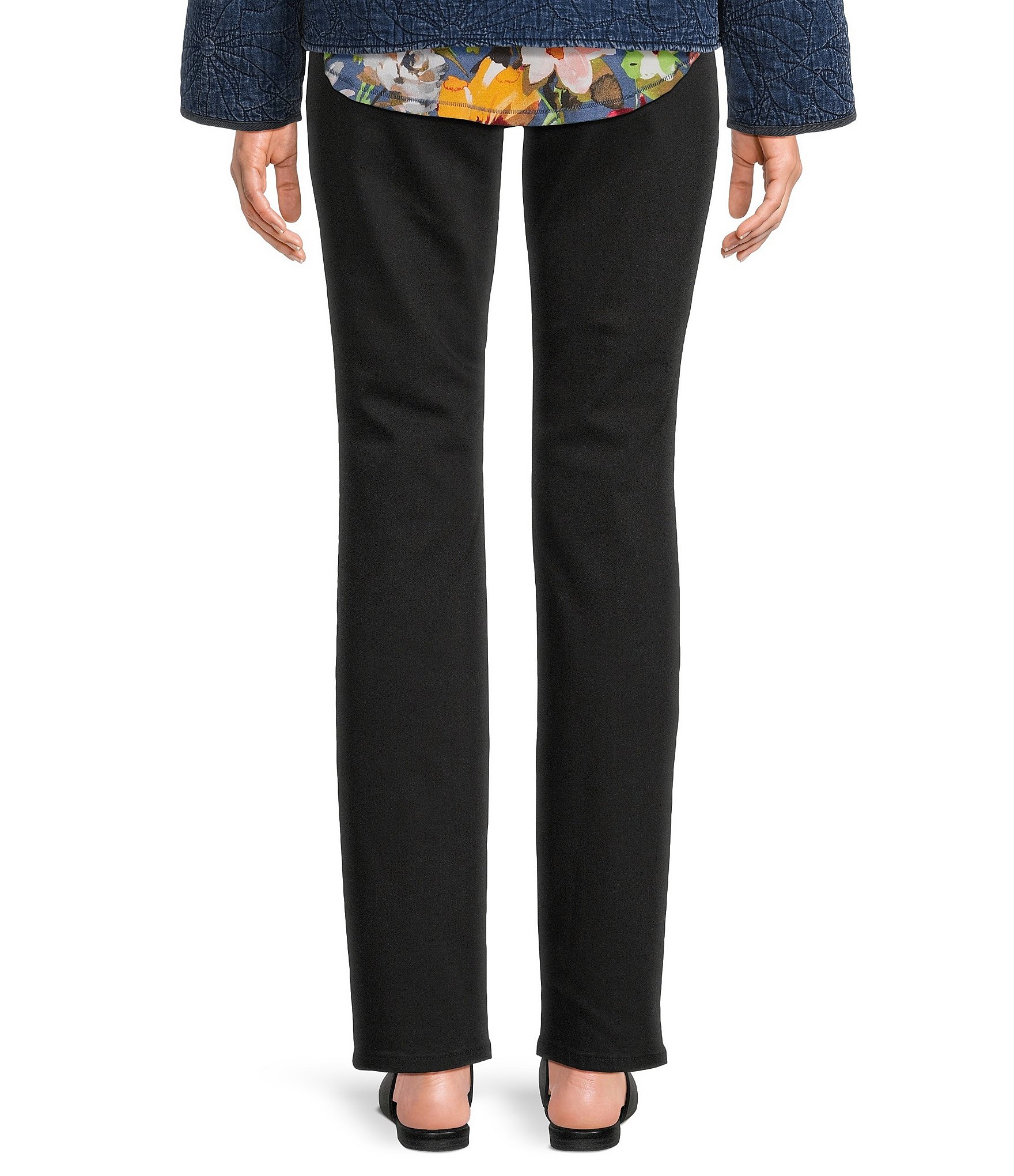 Westbound Petite Size High Rise Patch Pocket Straight Leg Full Length Pull-On Pants