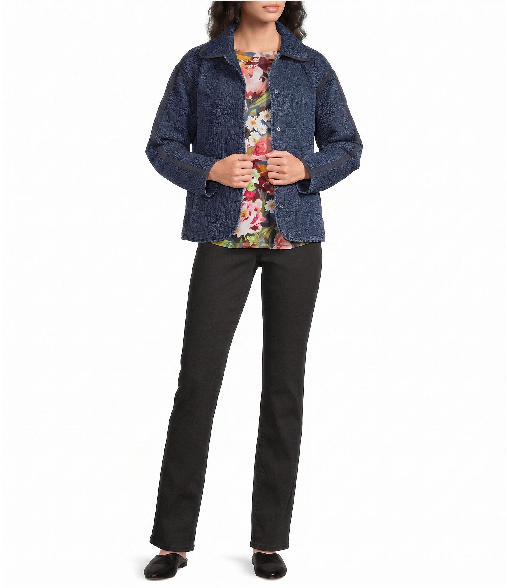 Westbound Petite Size High Rise Patch Pocket Straight Leg Full Length Pull-On Pants