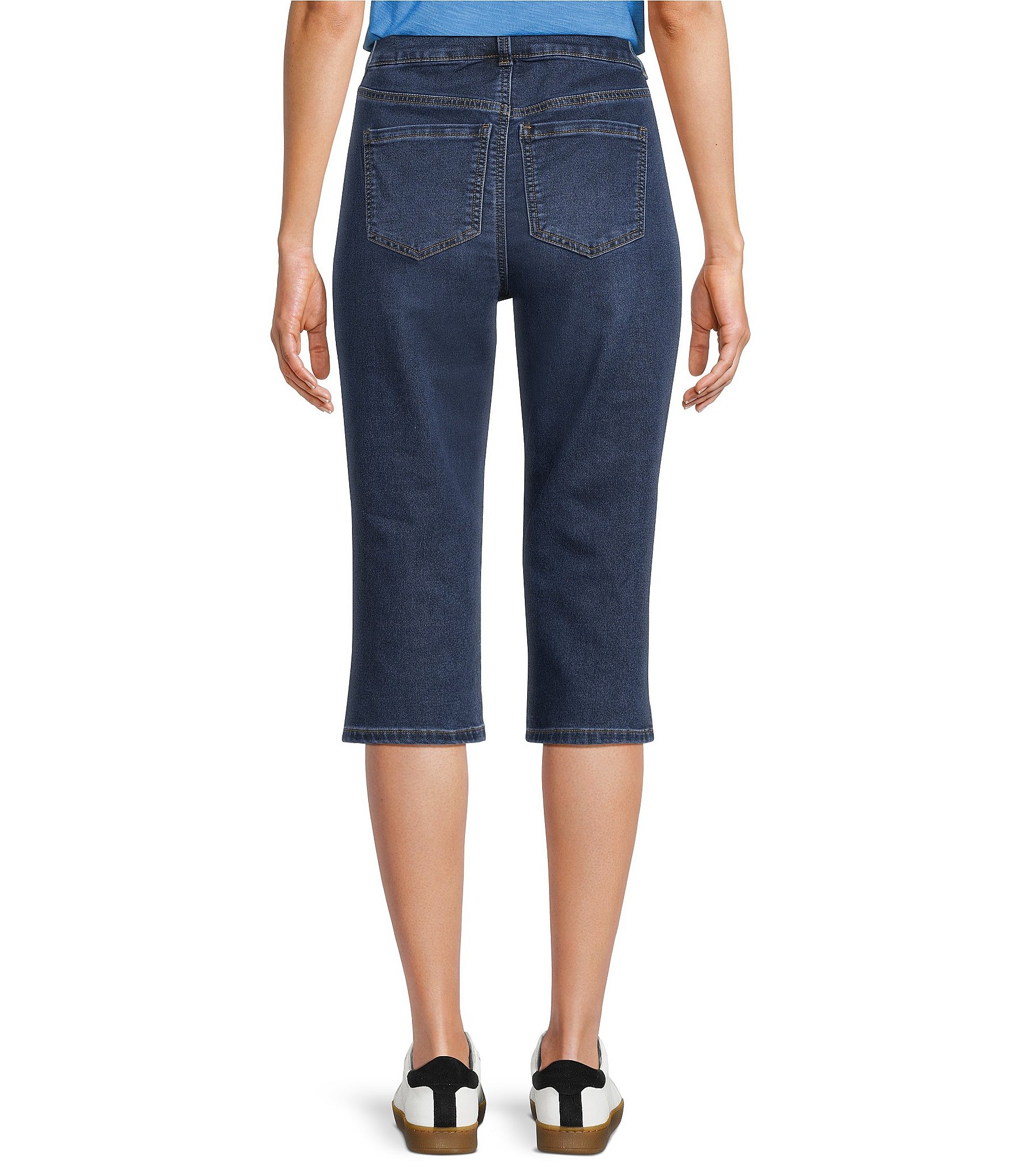 Westbound Petite Size High Rise Pull-On Crop Capri Pants