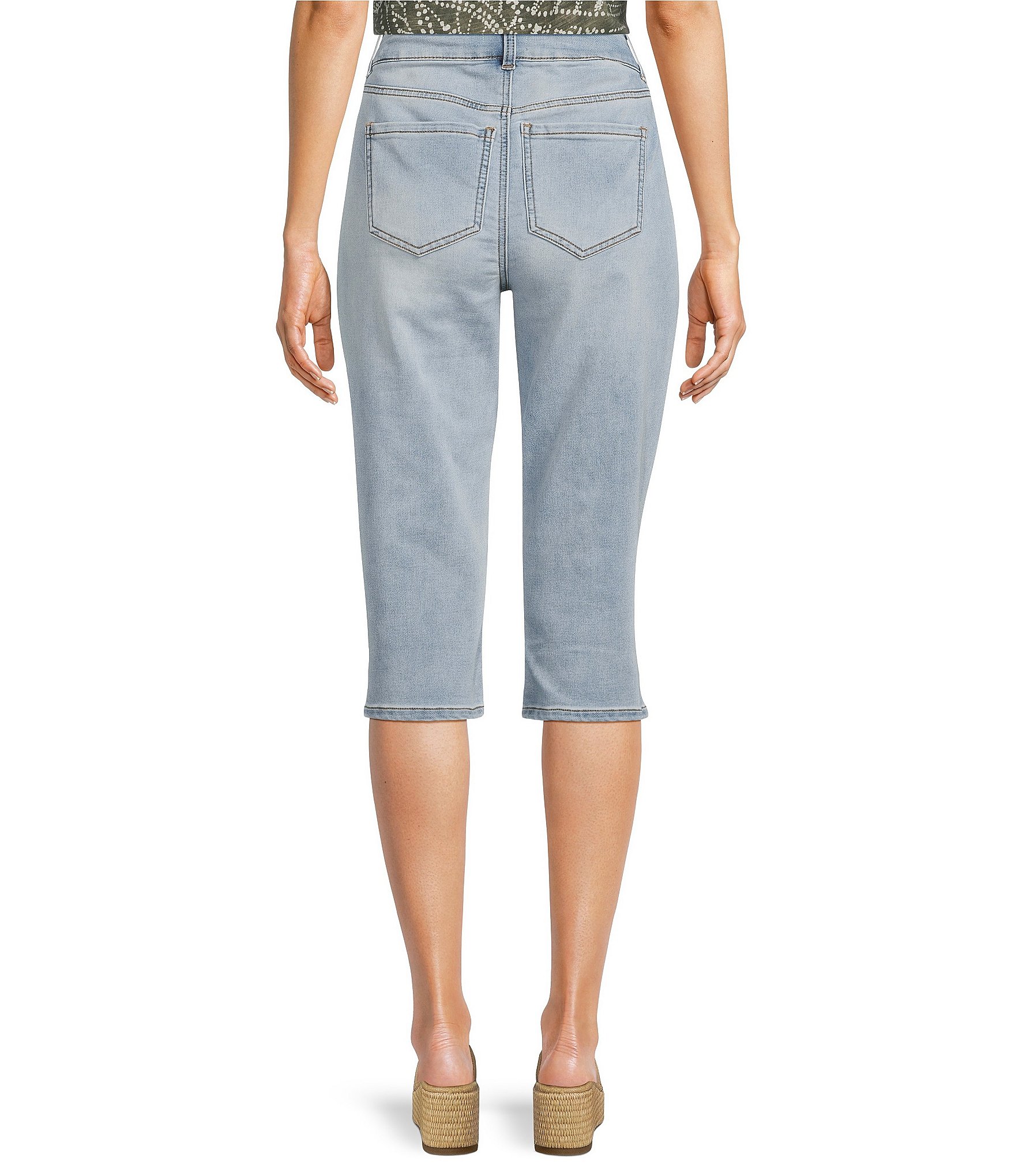 Westbound Petite Size High Rise Pull-On Crop Capri Pants