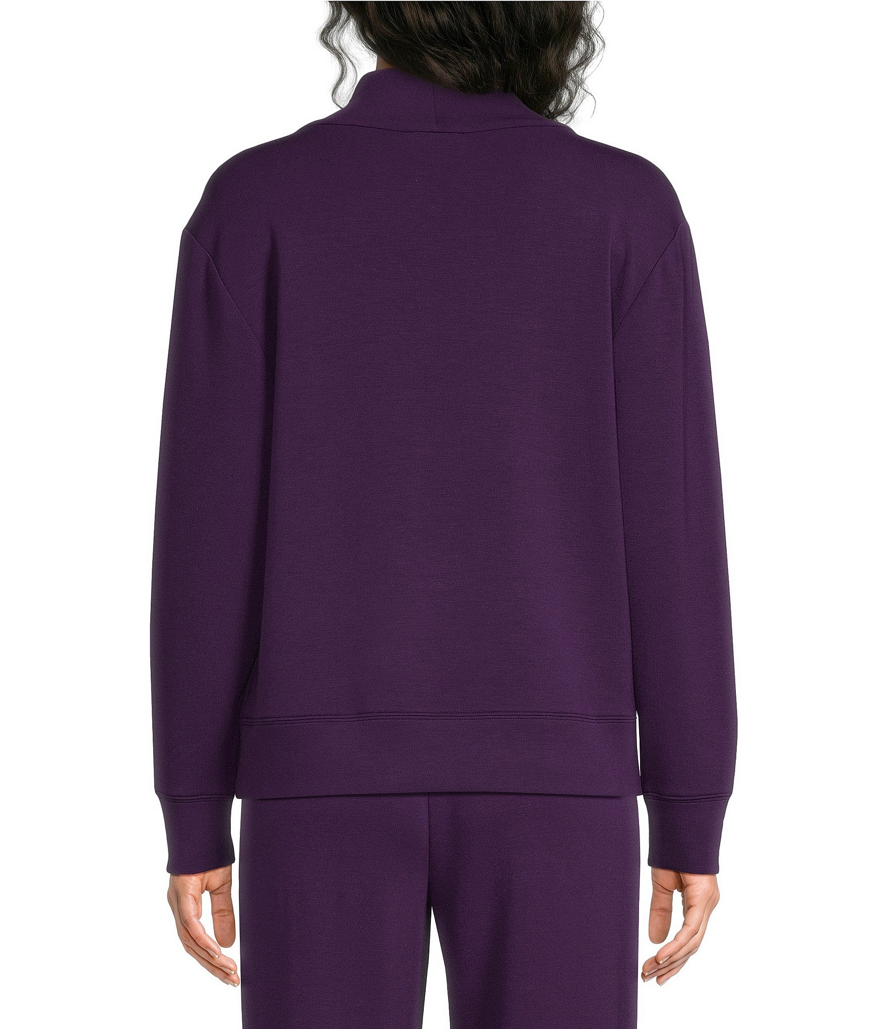 Westbound Petite Size Long Sleeve V-Neck Soft Touch Top
