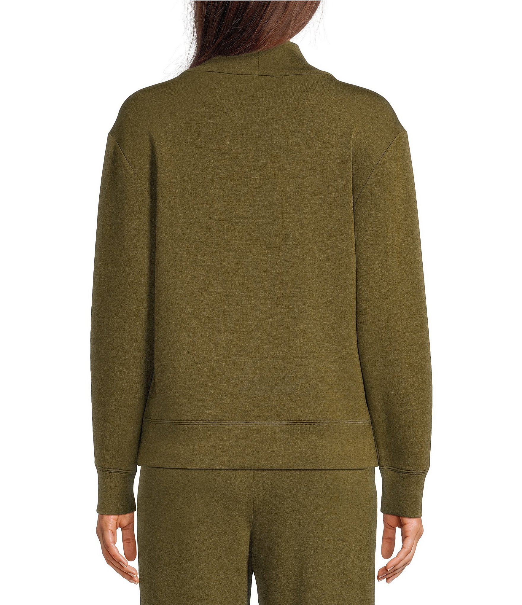 Westbound Petite Size Long Sleeve V-Neck Soft Touch Top