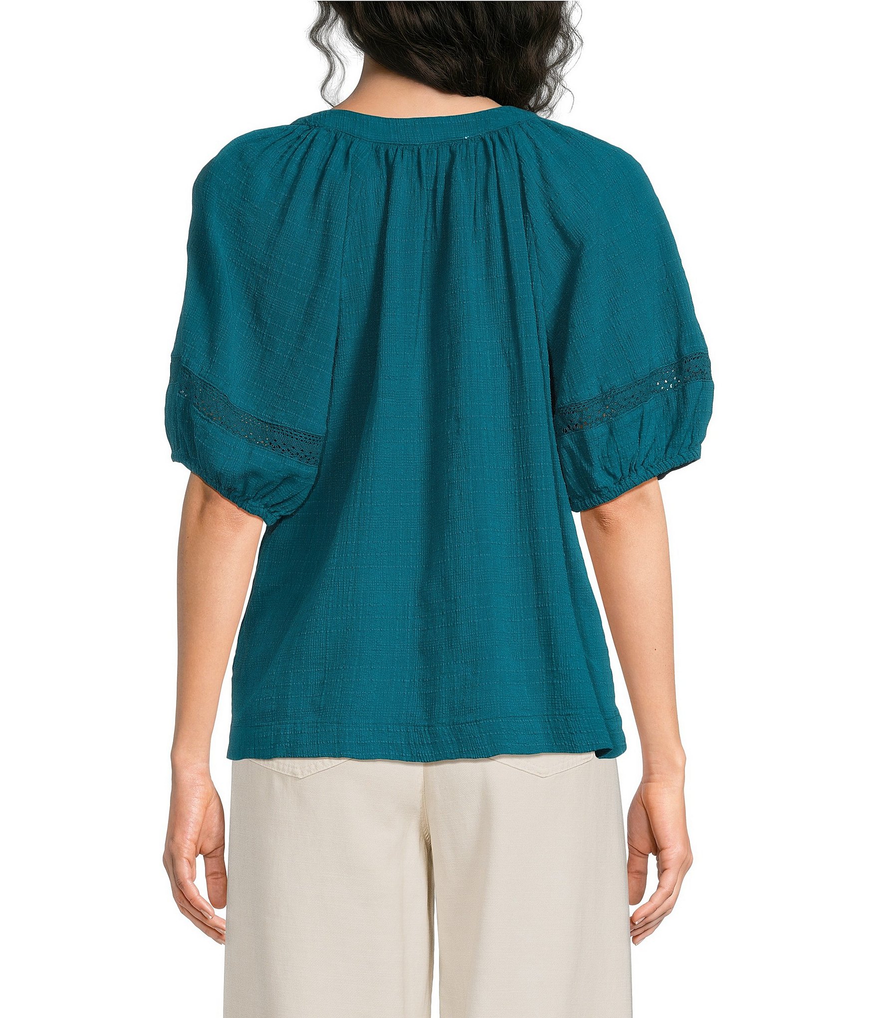 Westbound Petite Size Short Sleeve Boat Neck Top