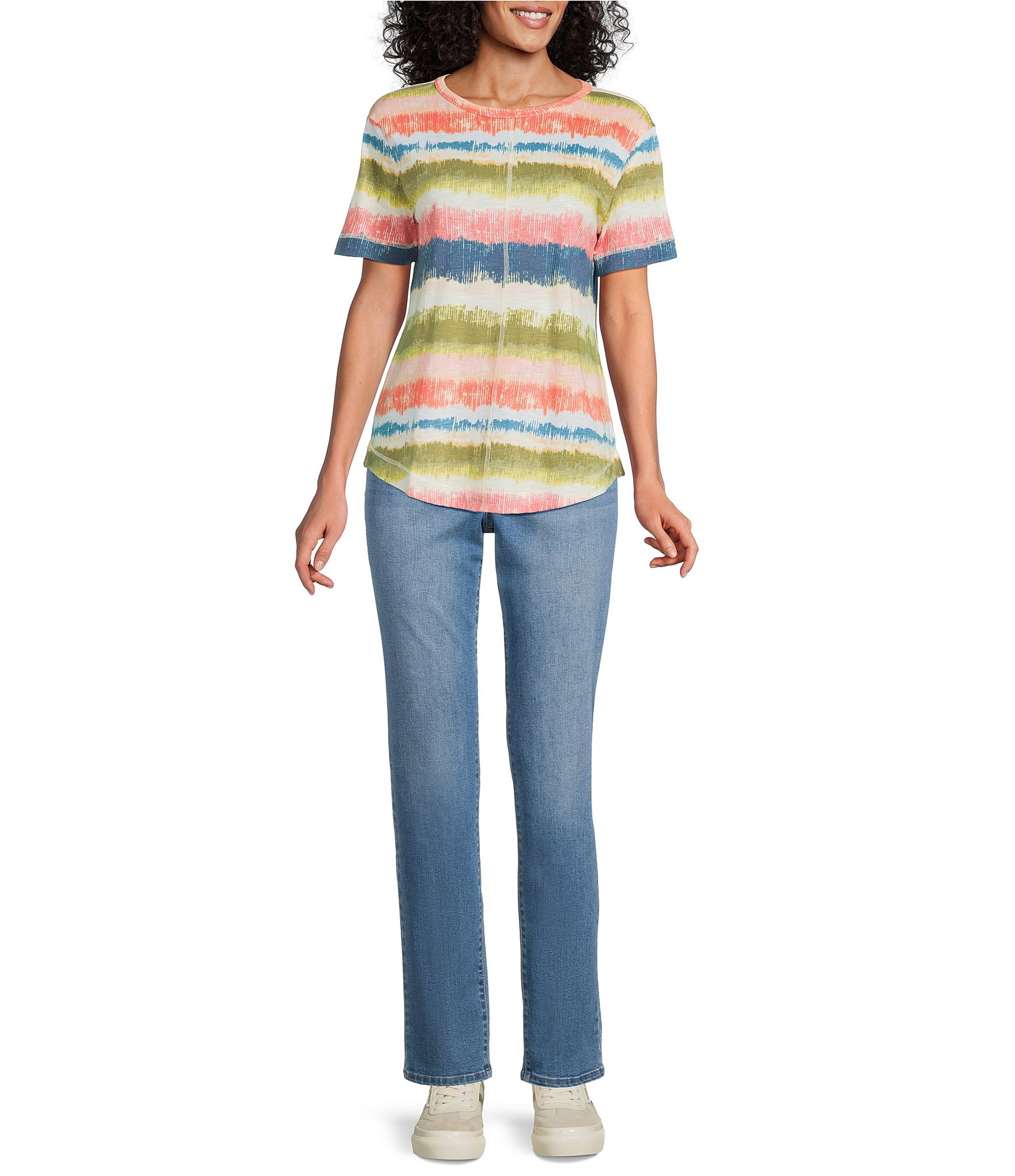 Westbound Petite Size Short Sleeve Crew Neck Top