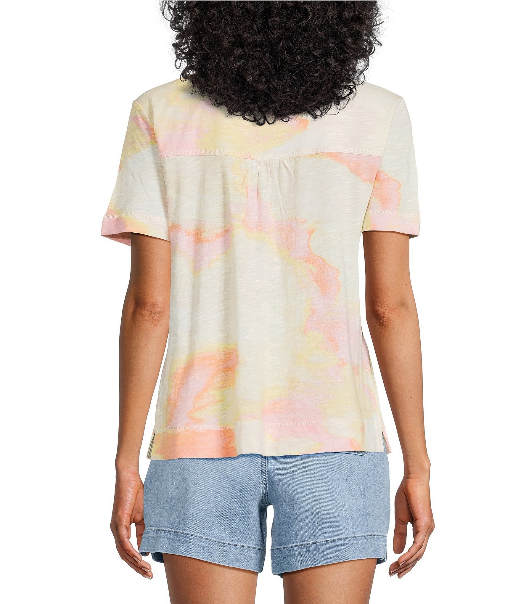 Westbound Petite Size Short Sleeve V-Neck Top