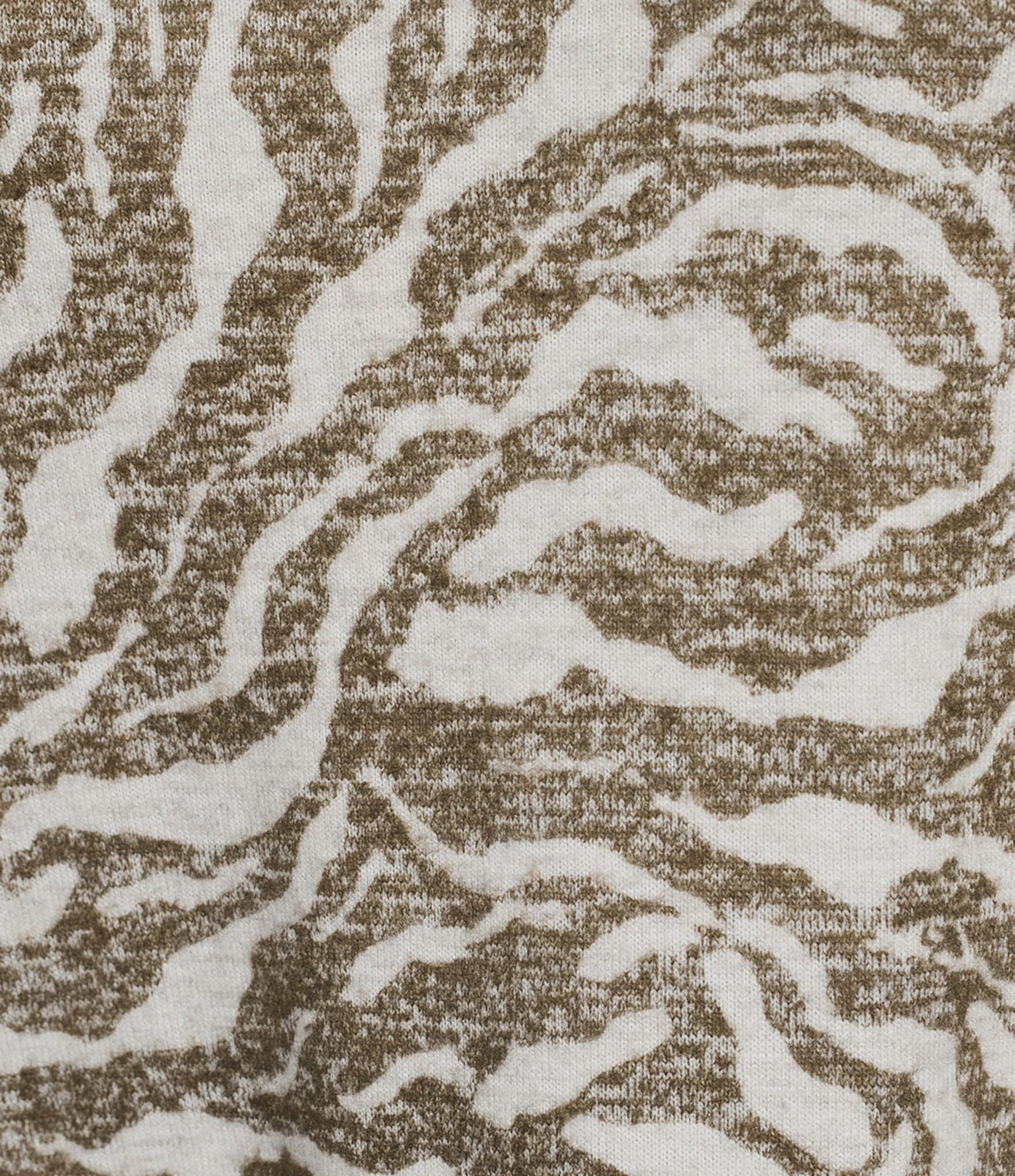 Westbound Plus Size Brown Zebra Knit Long Sleeve Button Shoulder Pullover Top