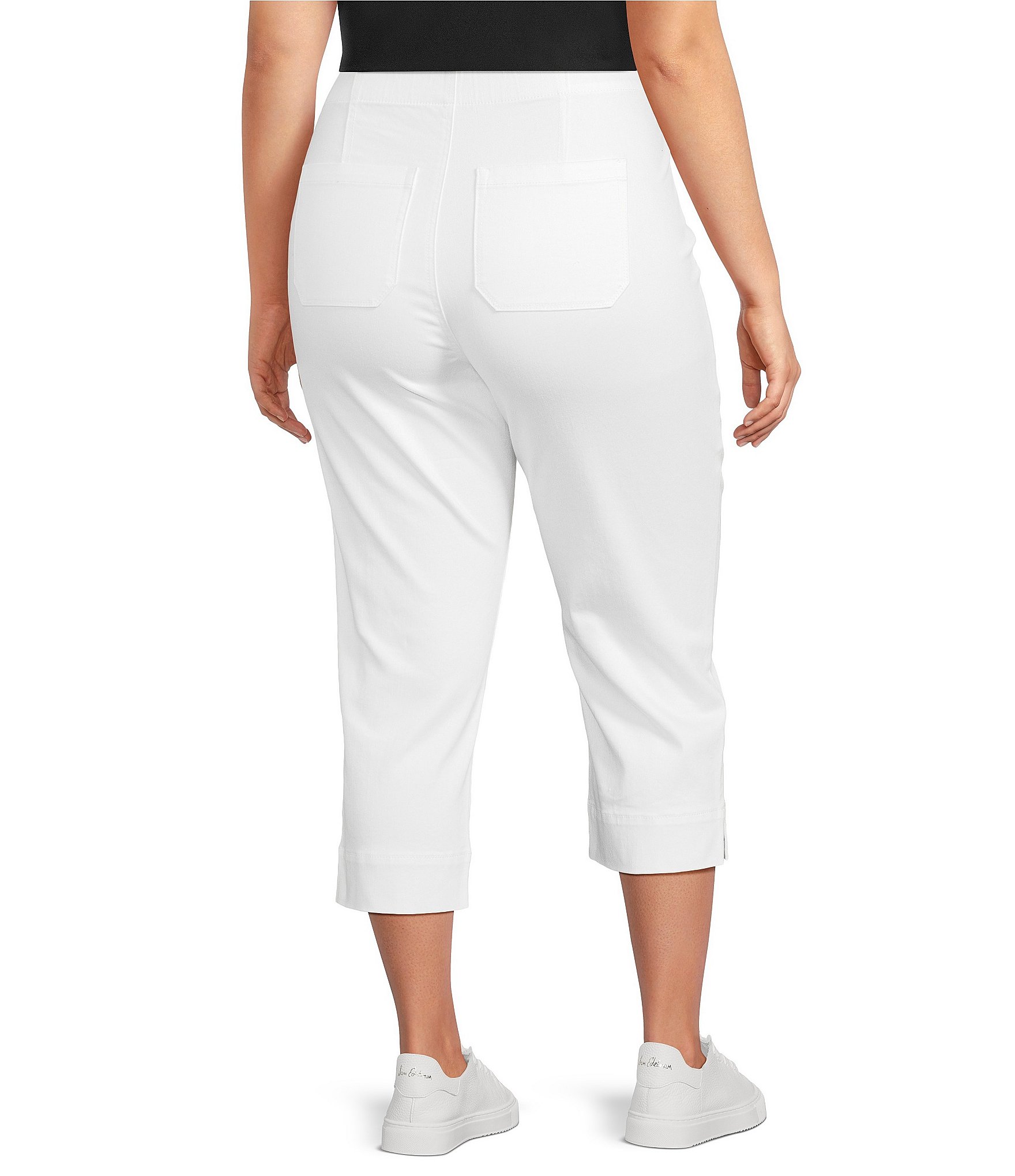 Westbound Plus Size Cotton Blend High Rise Crop Pants