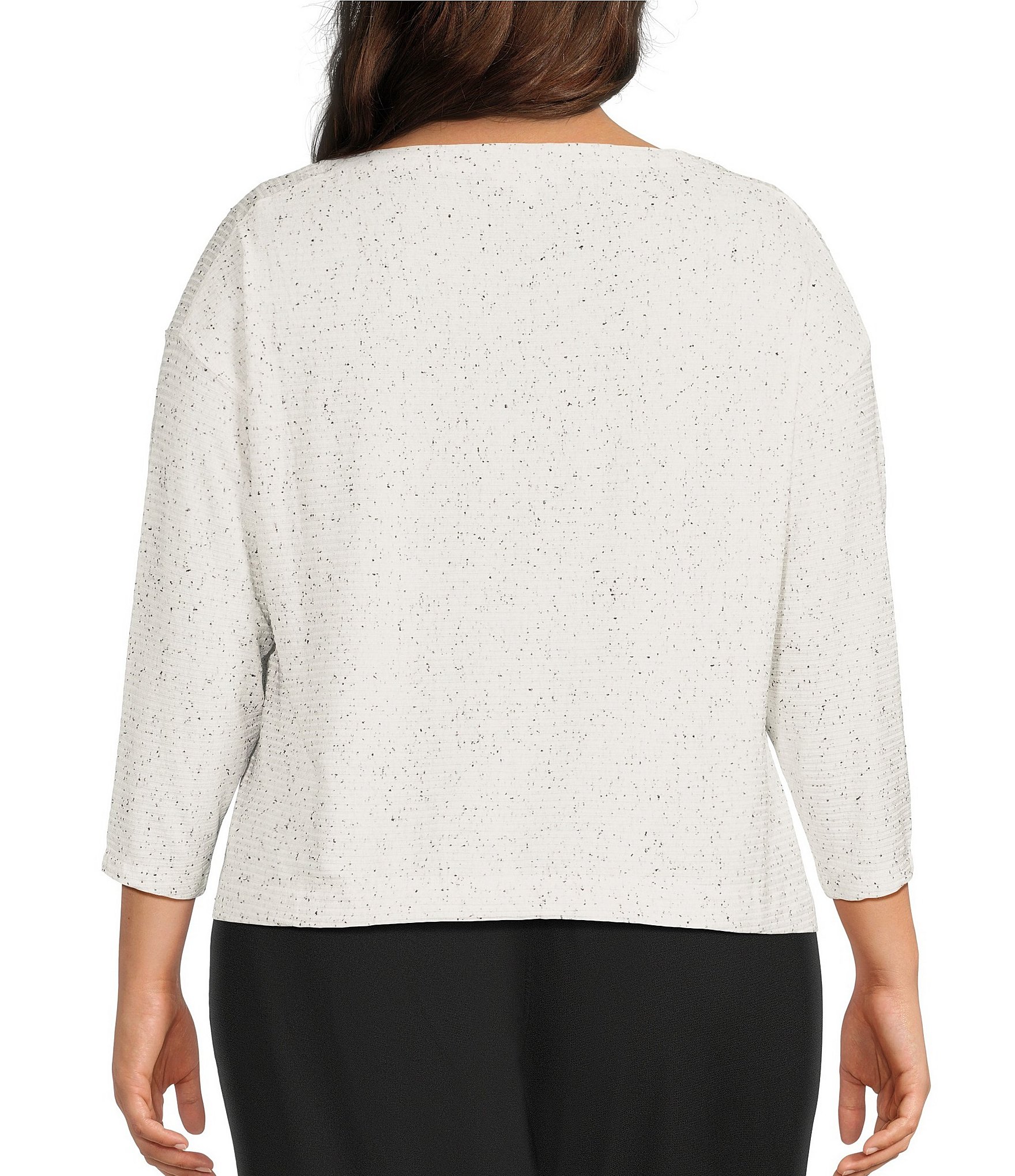 Westbound Plus Size Dolman 3/4 Sleeve Boat Neck Top