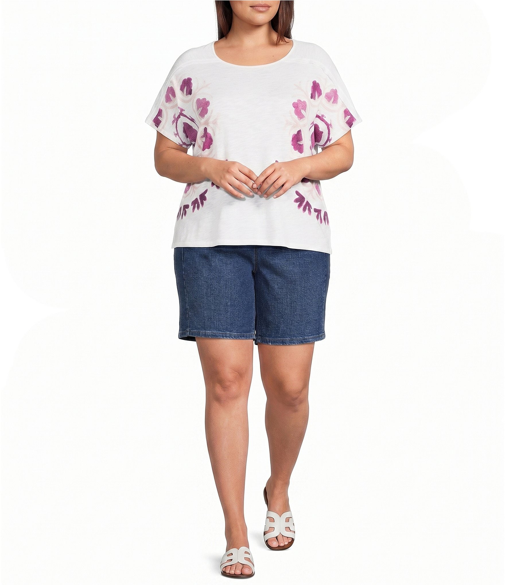 Westbound Plus Size High Rise Belted Bermuda Shorts