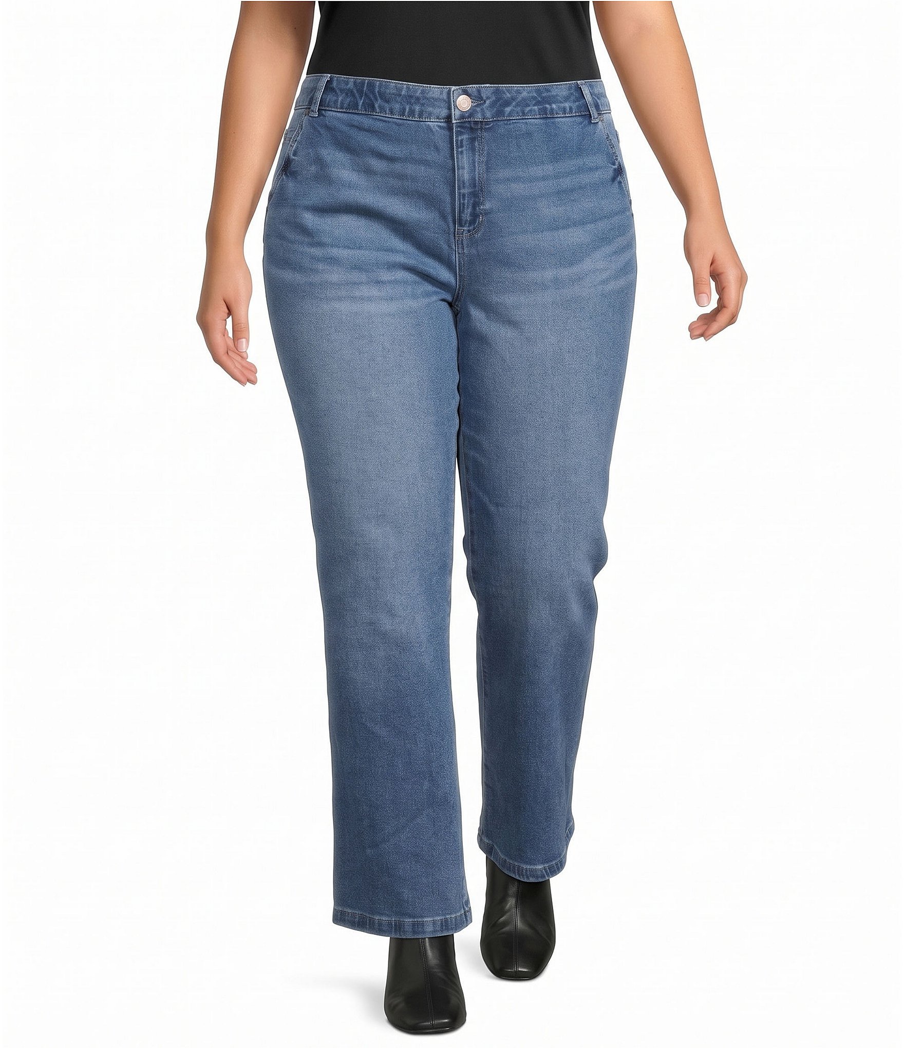 Westbound Plus Size High Rise Column Leg Pants