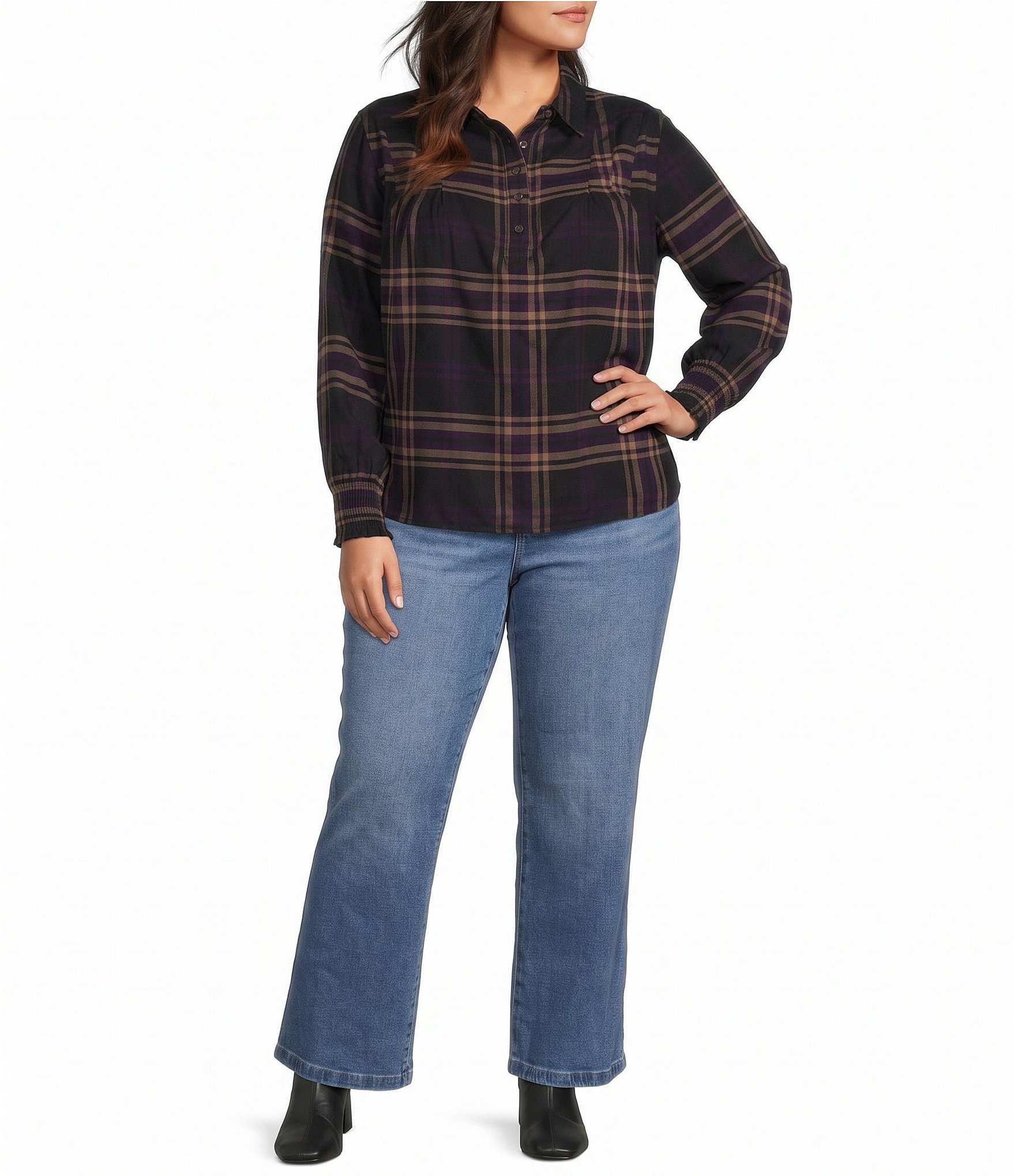 Westbound Plus Size High Rise Column Leg Pants