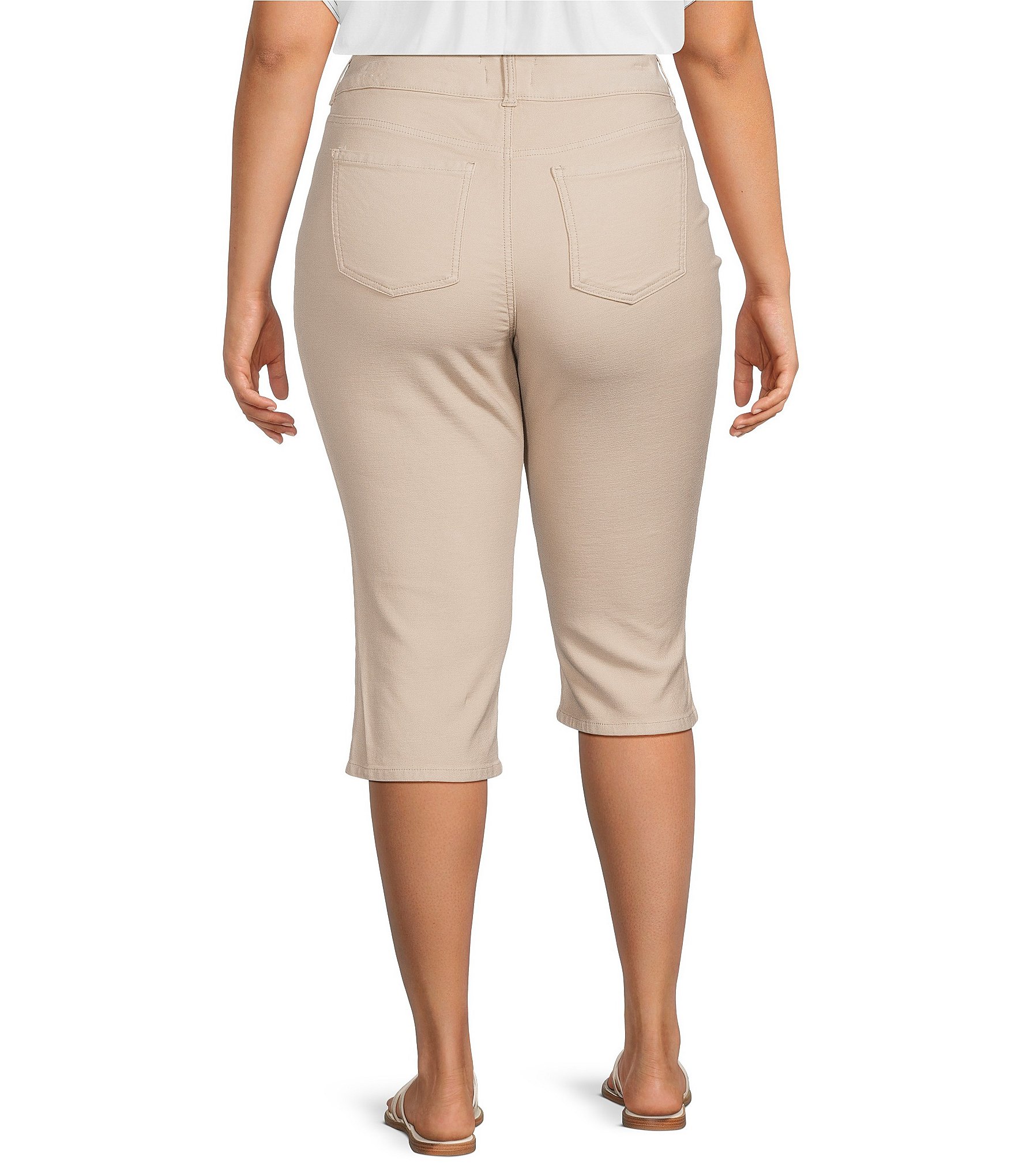 Westbound Plus Size High Rise Pullon Crop Capri Pants