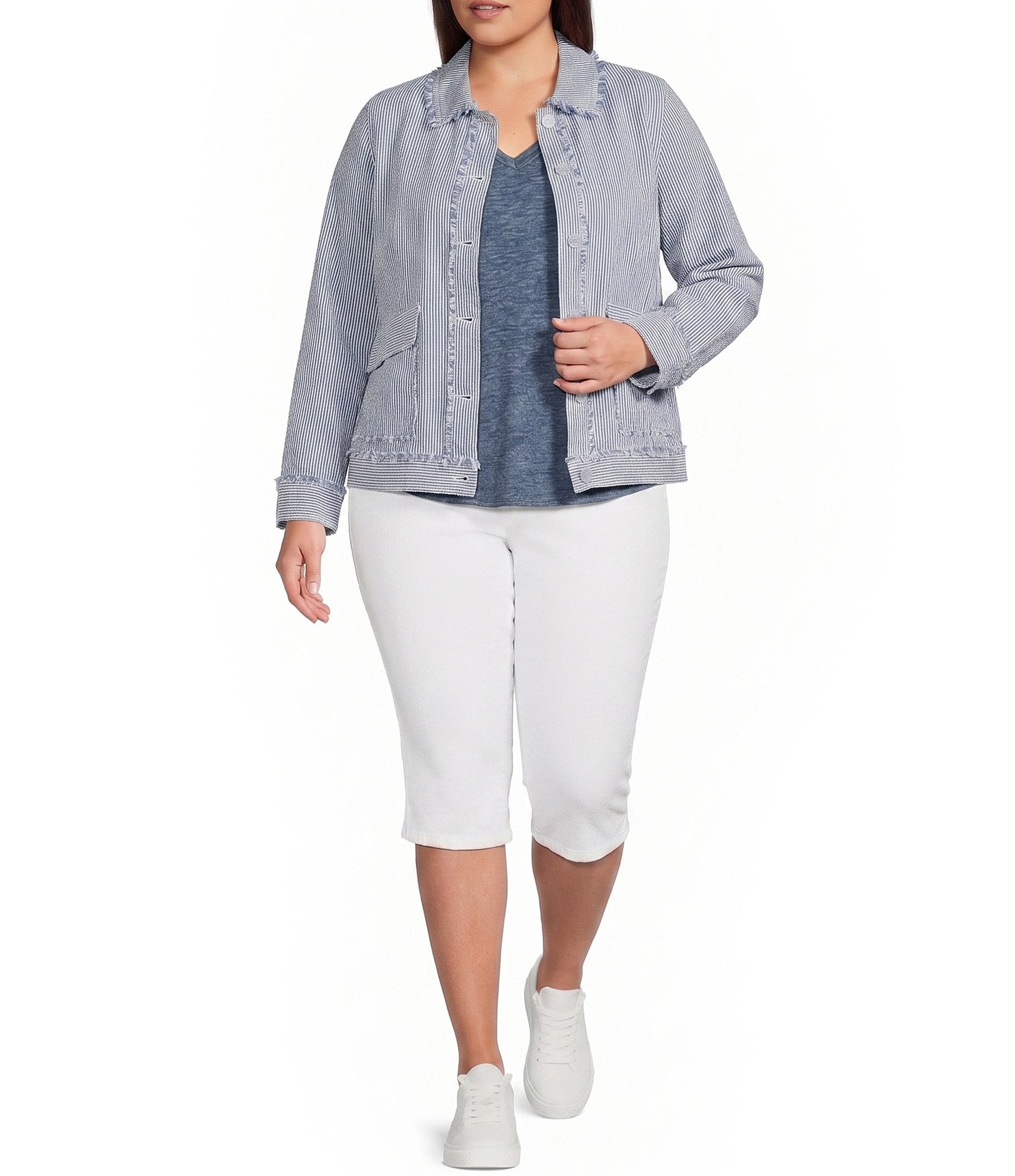 Westbound Plus Size High Rise Pullon Crop Capri Pants