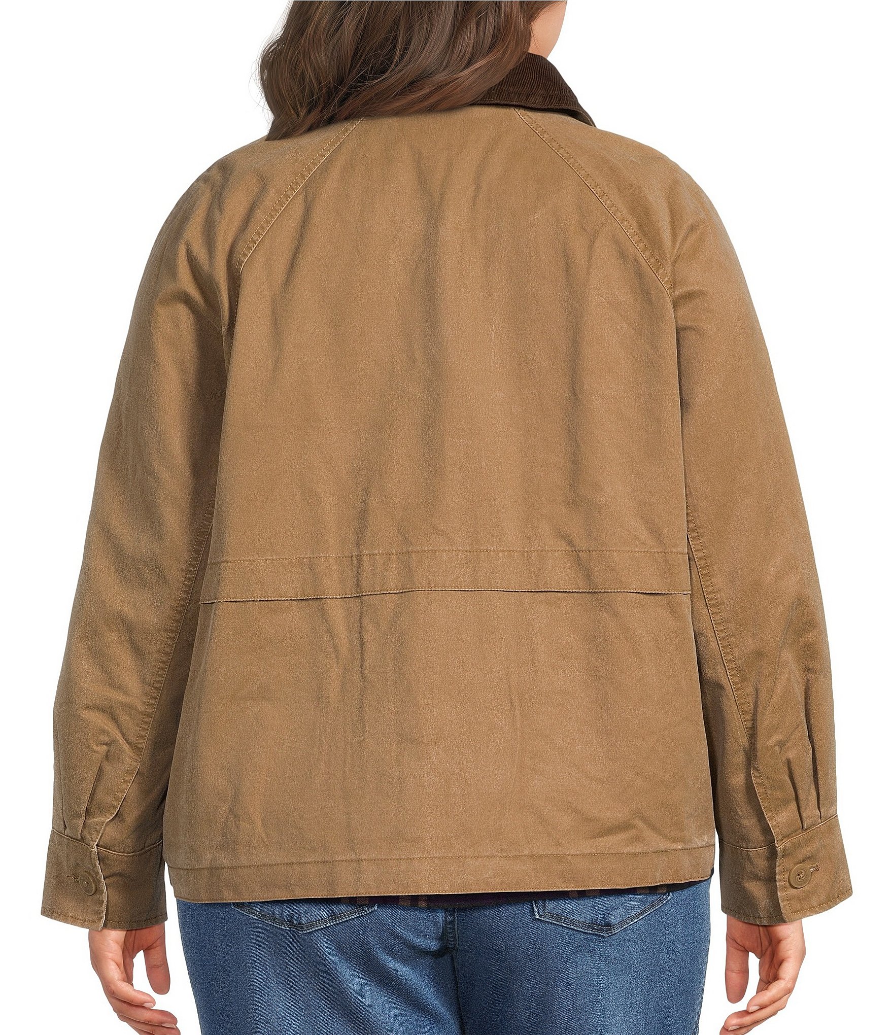 Westbound Plus Size Long Sleeve Button Front Barn Jacket