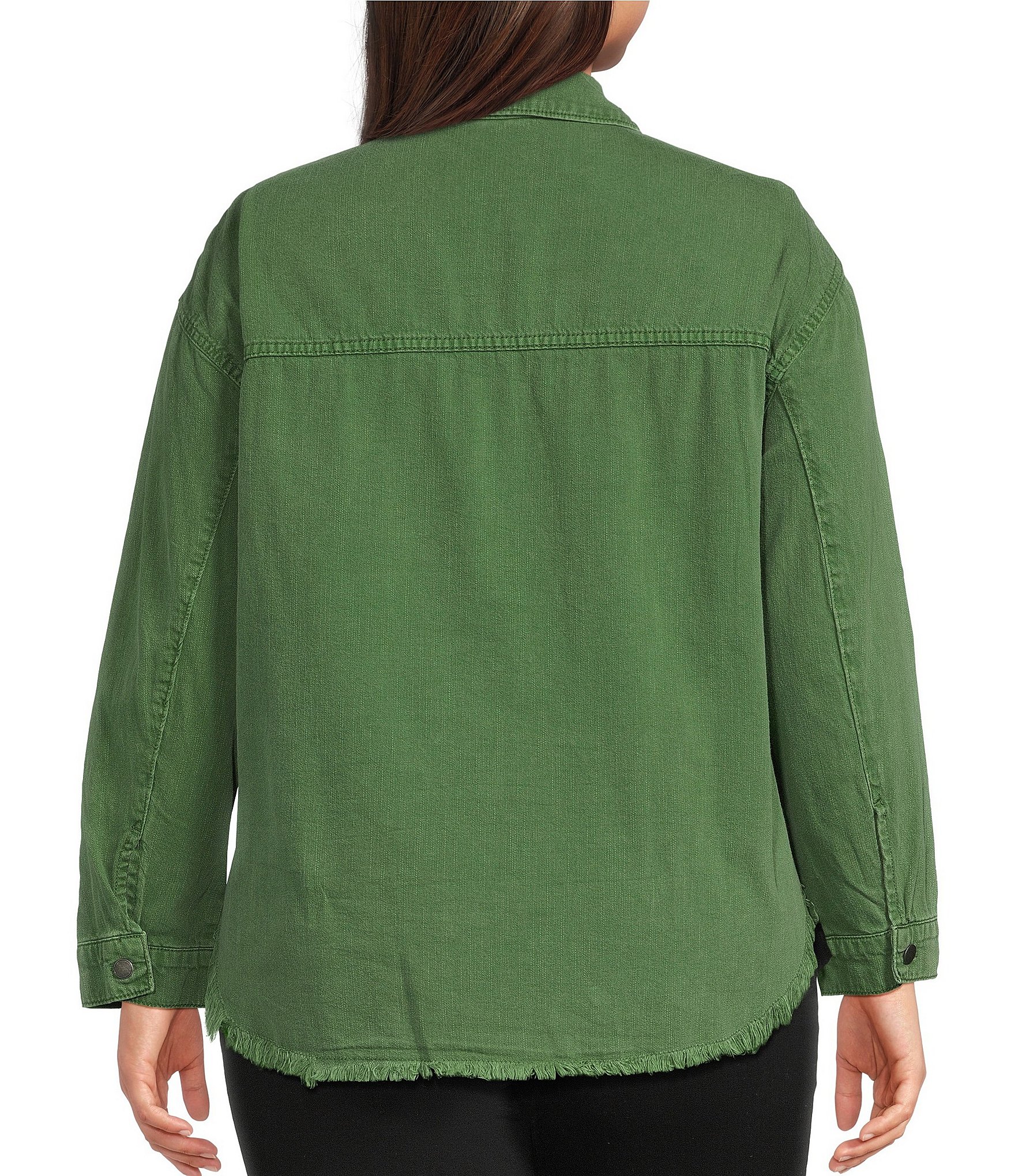 Westbound Plus Size Long Sleeve Button Front Shacket