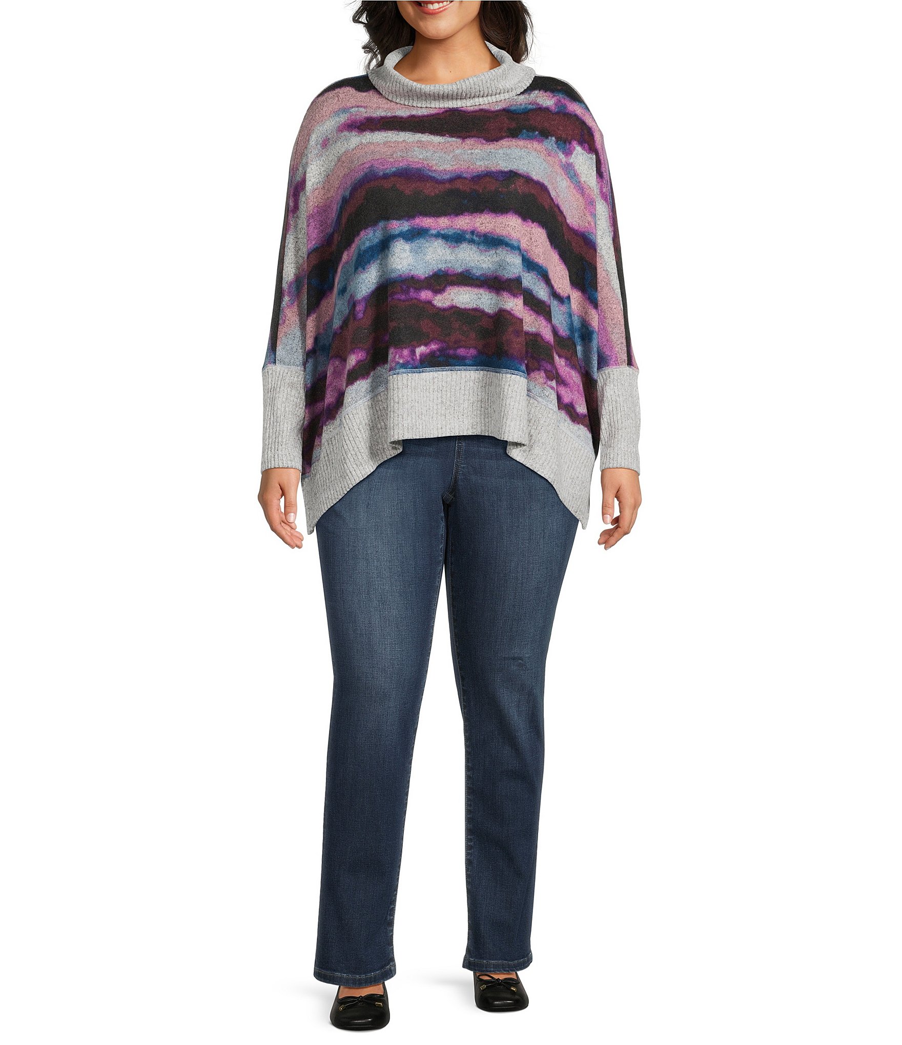Westbound Plus Size Long Sleeve Mock Neck Knit Top