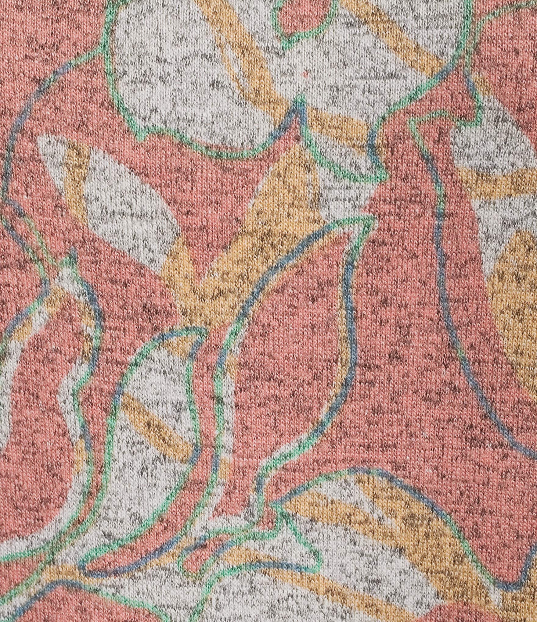 Westbound Plus Size Pink Sunset Leaf Knit Long Sleeve Button Shoulder Pullover Top