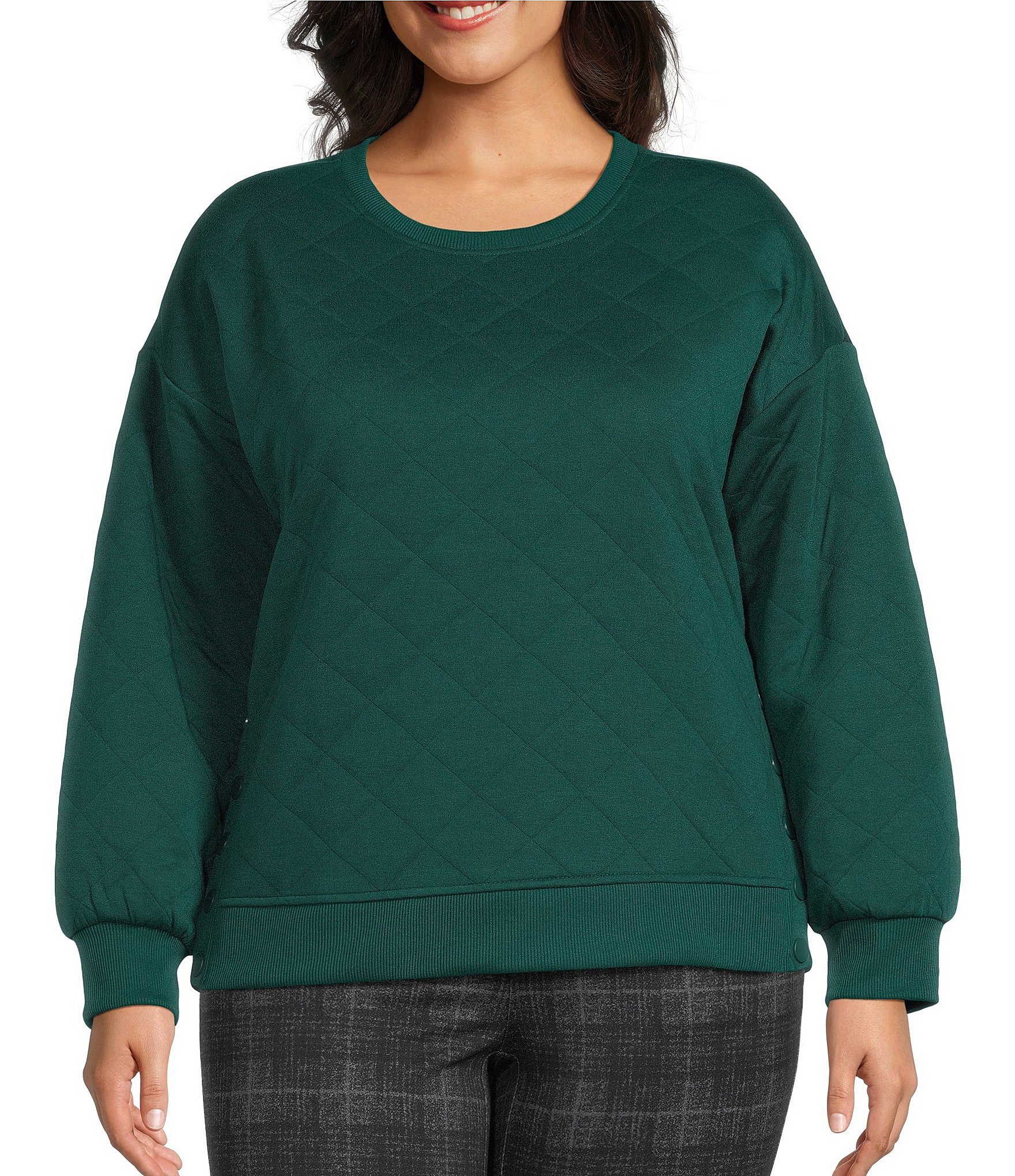 Westbound Plus Size Quilted Long Sleeve Top