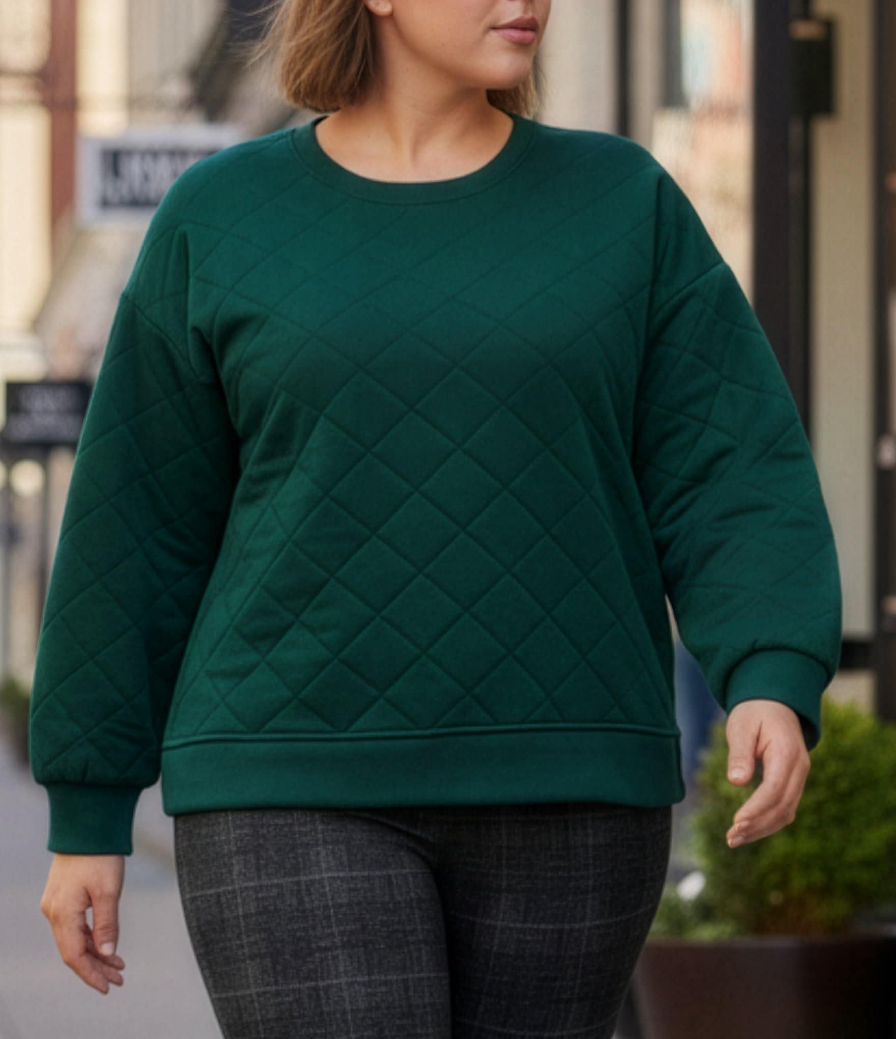 Westbound Plus Size Quilted Long Sleeve Top