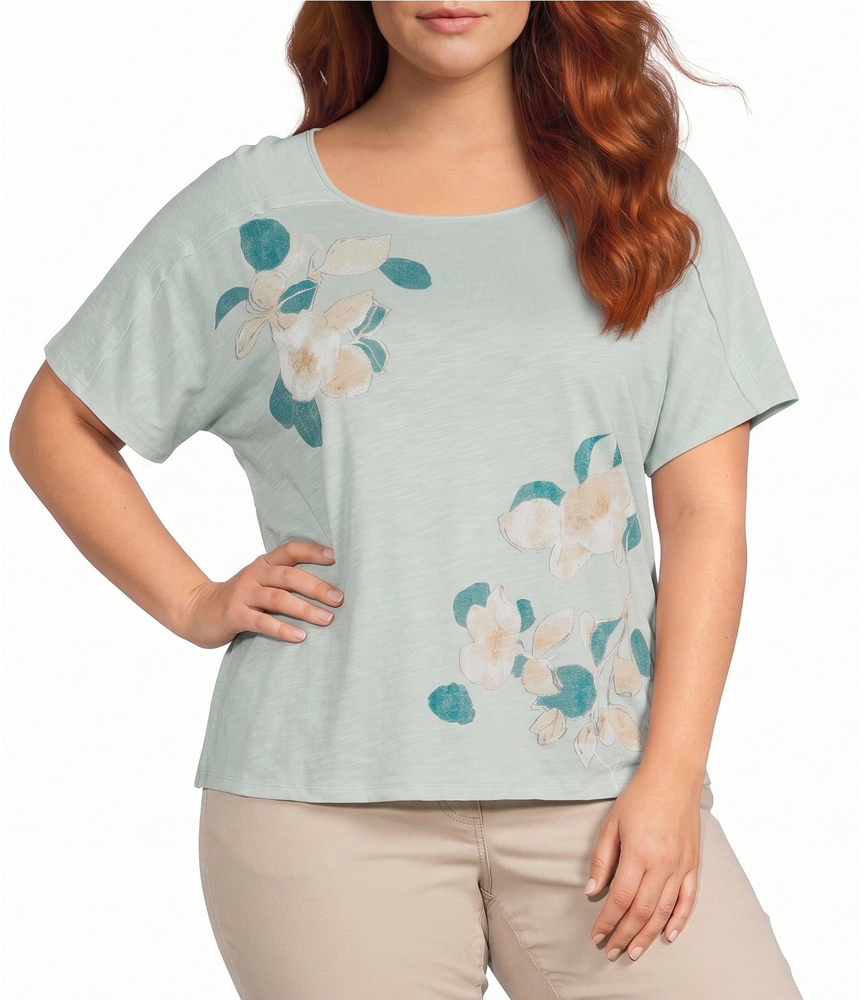 Westbound Plus Size Short Sleeve Crew Neck Top