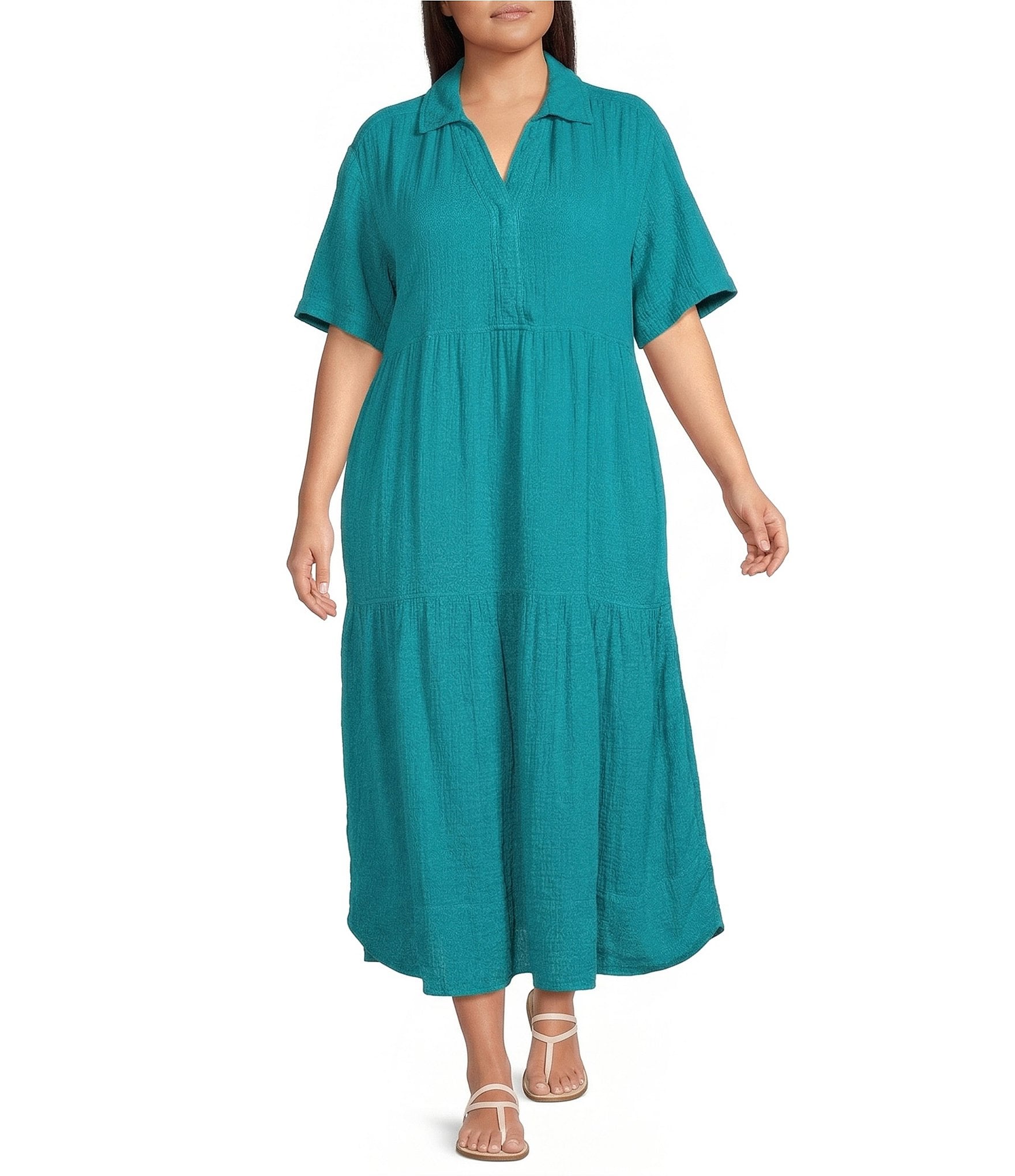 knee length dresses for ladies Sugarlips Mersin Sheer Floral Jacquard Organza Mock Neck Short Sleeves Tiered Hem Shift Maxi Dress, Womens, L, Brown Multi