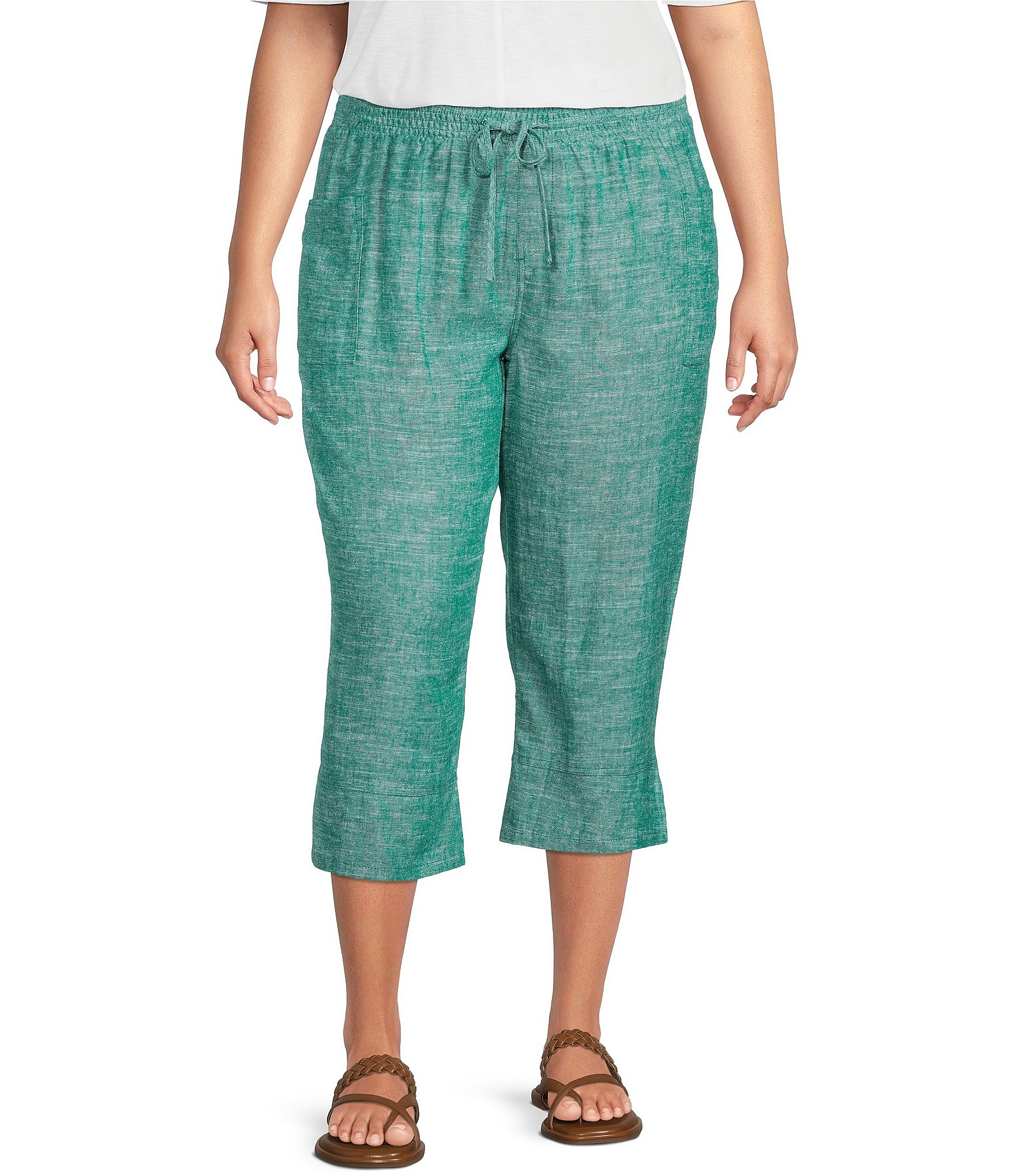 Westbound Plus Size the ISLAND Mid Rise Wide Leg Cropped Pants | Dillard's