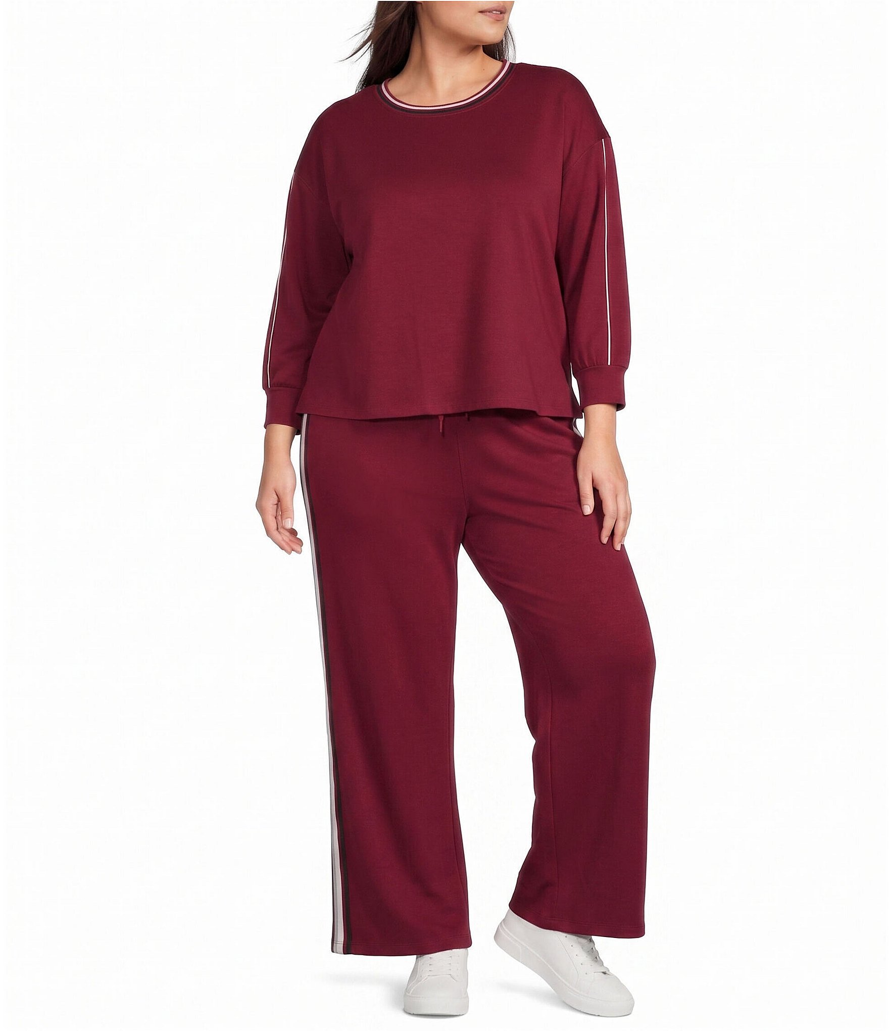 Westbound Plus Size Wide Leg Mid Rise Drawstring Pants