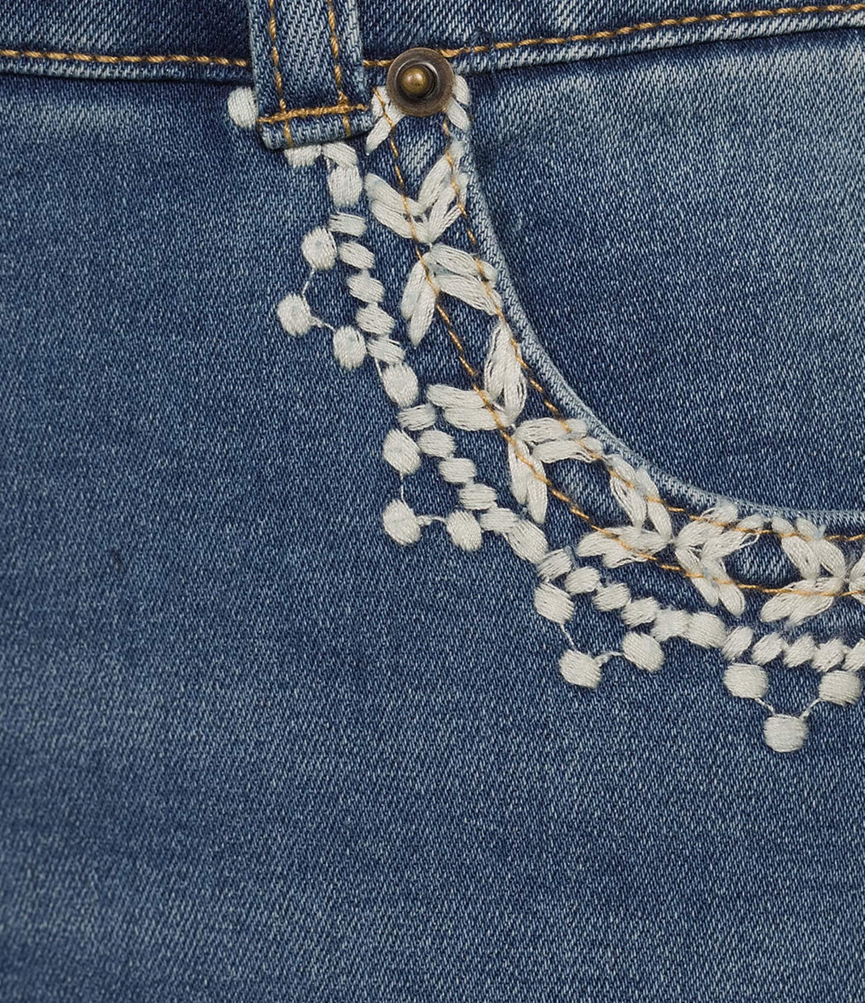 Westbound Pull-On Embroidered Pocket High Rise Skinny Pants