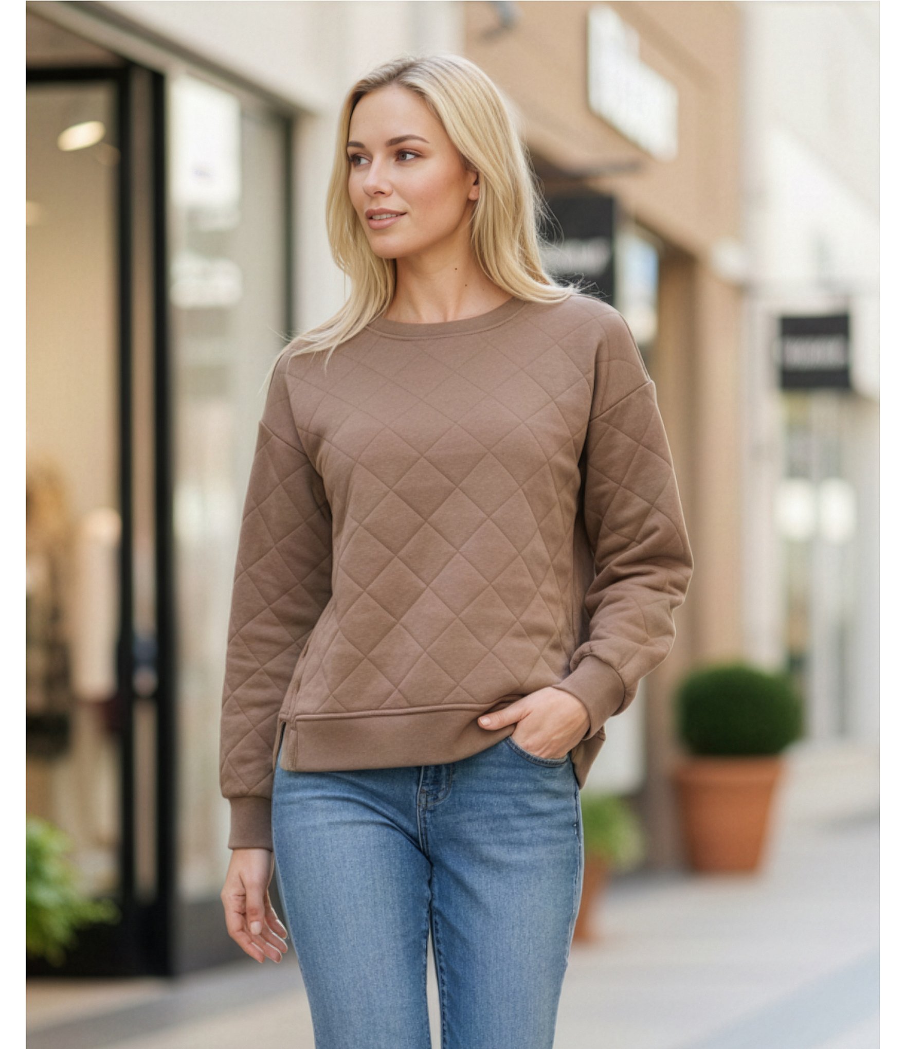 Westbound Quilted Long Sleeve Top