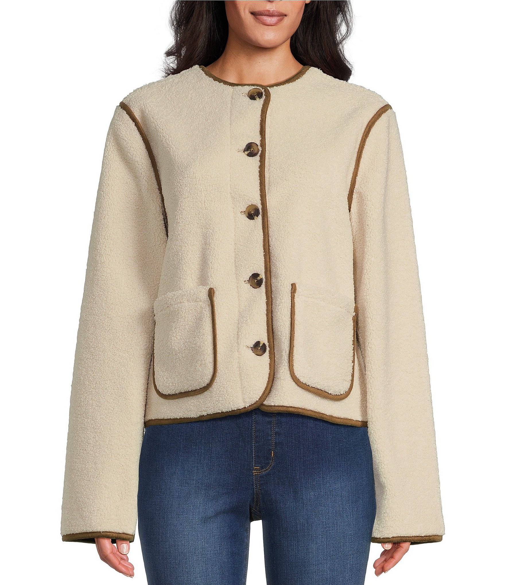 トップス M.U REVERSIBLE OPEN COLLAR ZIP PARKA Midi-parka with shearling collar - Women | MANGO OUTLET USA
