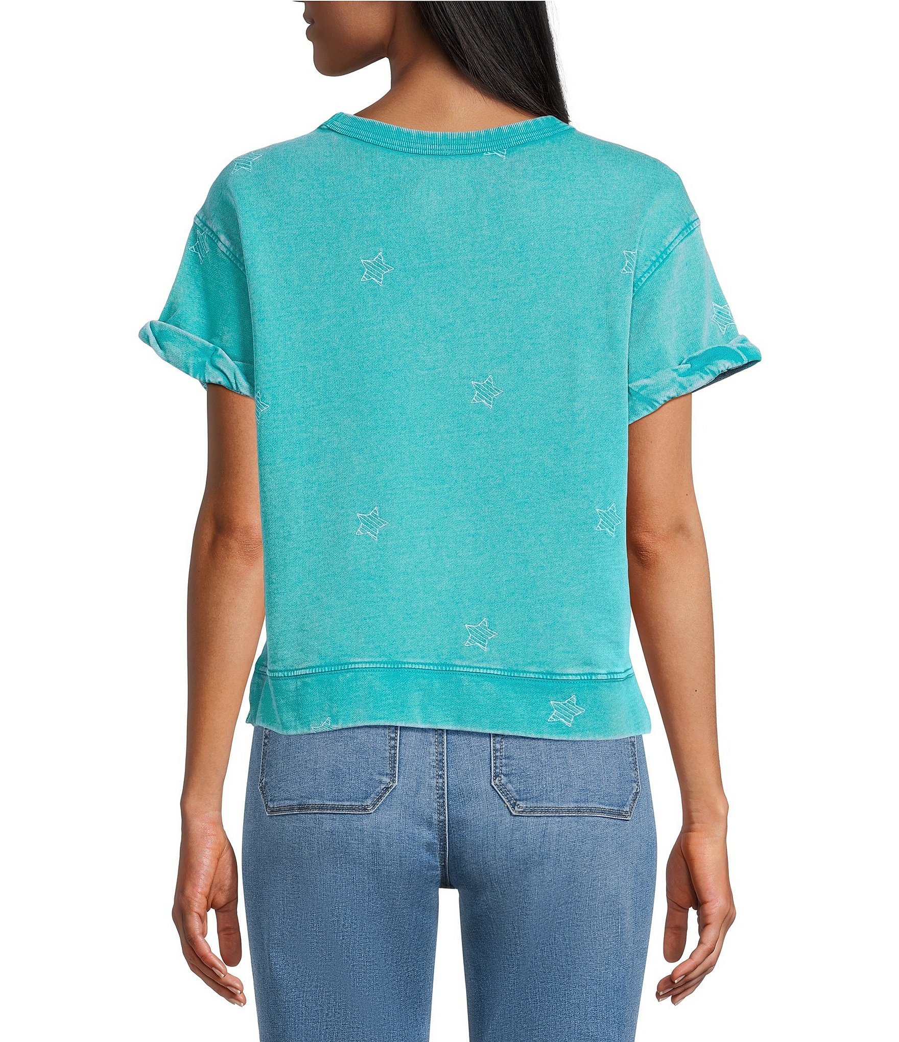 Westbound Short Sleeve Crew Neck Knit Pullover Top