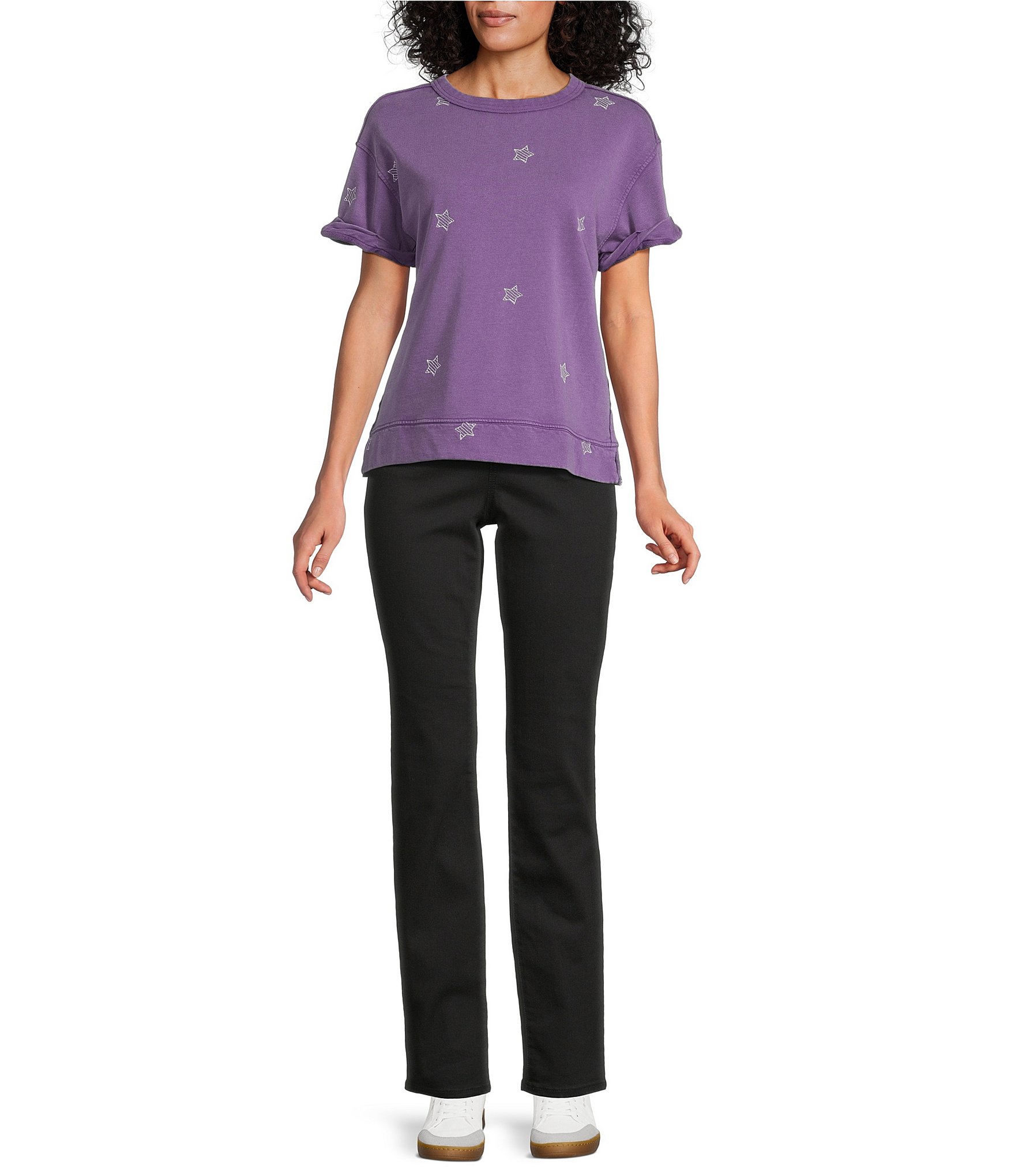 Westbound Short Sleeve Crew Neck Knit Pullover Top