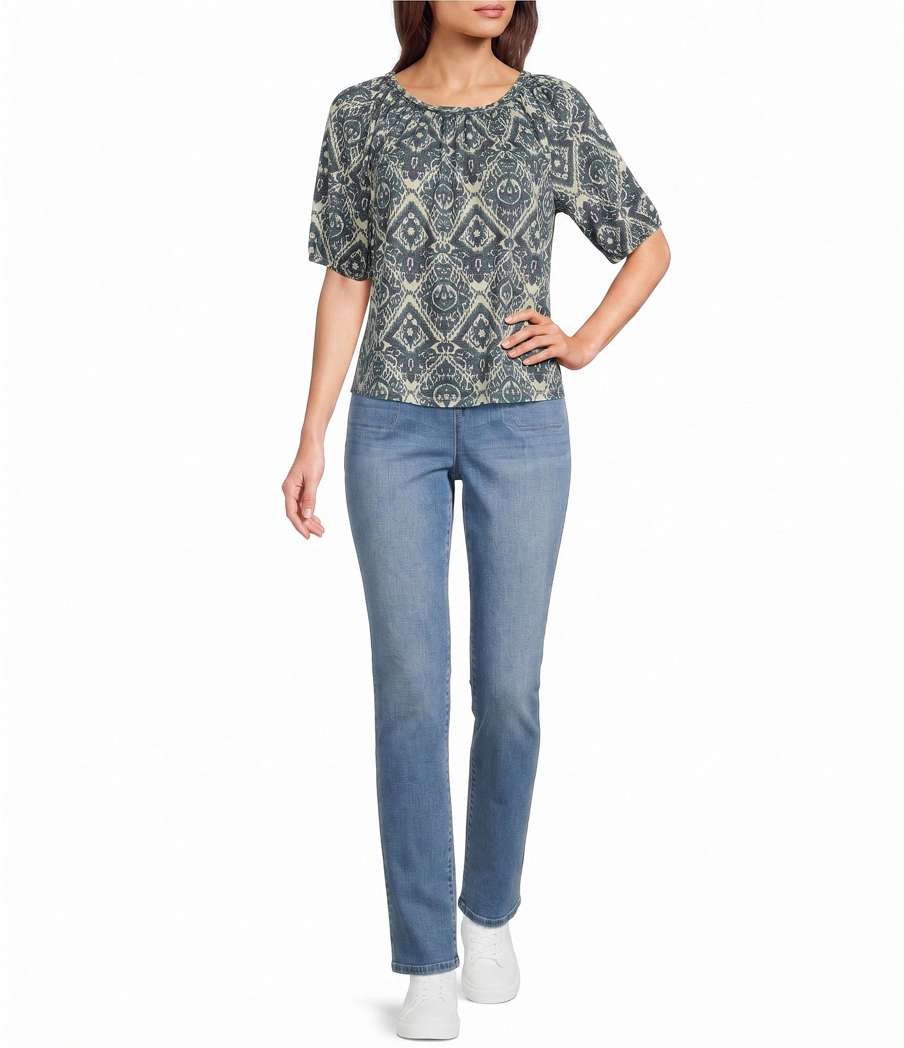 Westbound Short Sleeve Crew Neck Knit Top