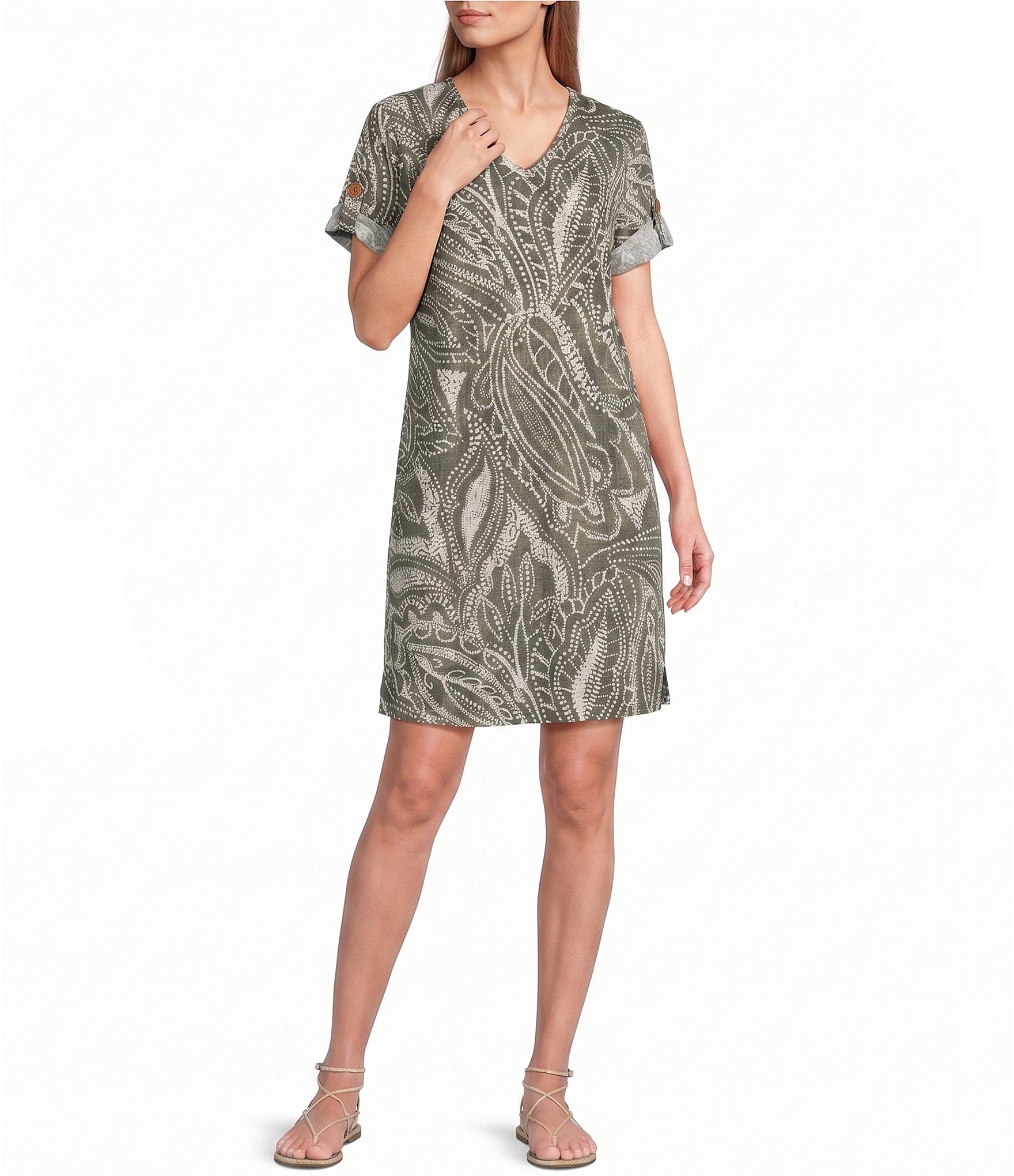 Westbound Short Sleeve V-Neck Short Dress