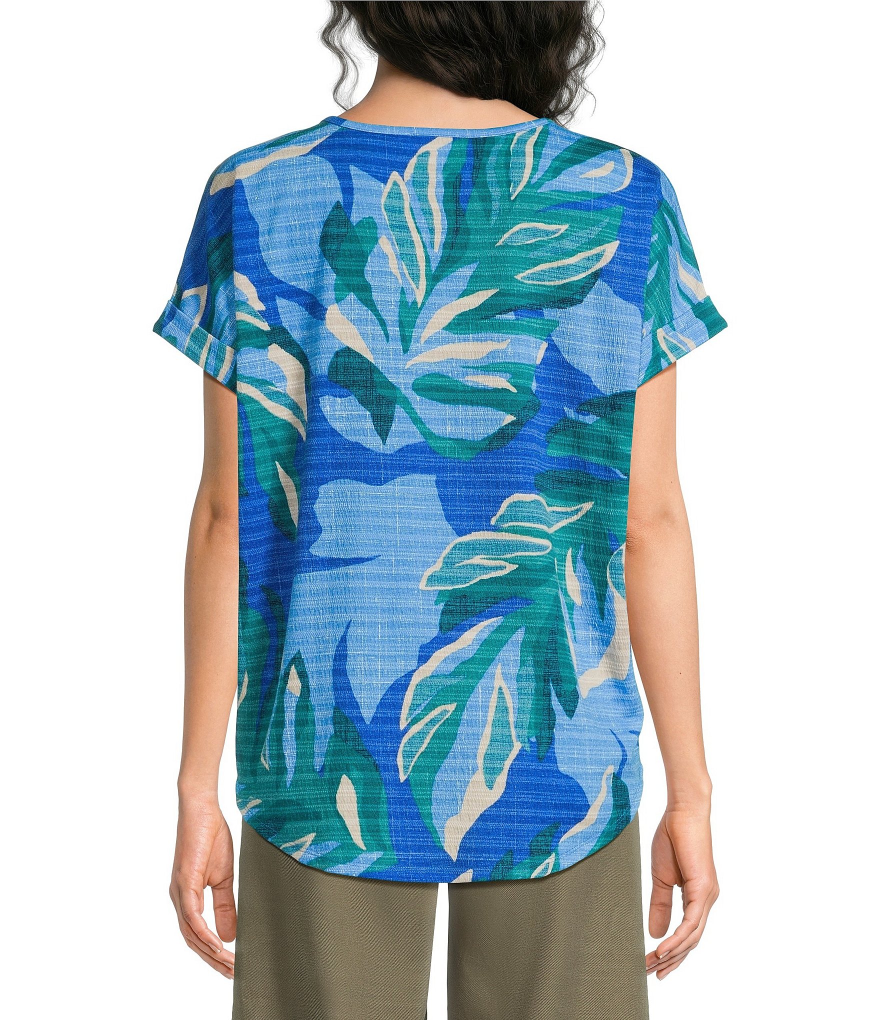 Westbound Short Sleeve Y-Neck Henley Top