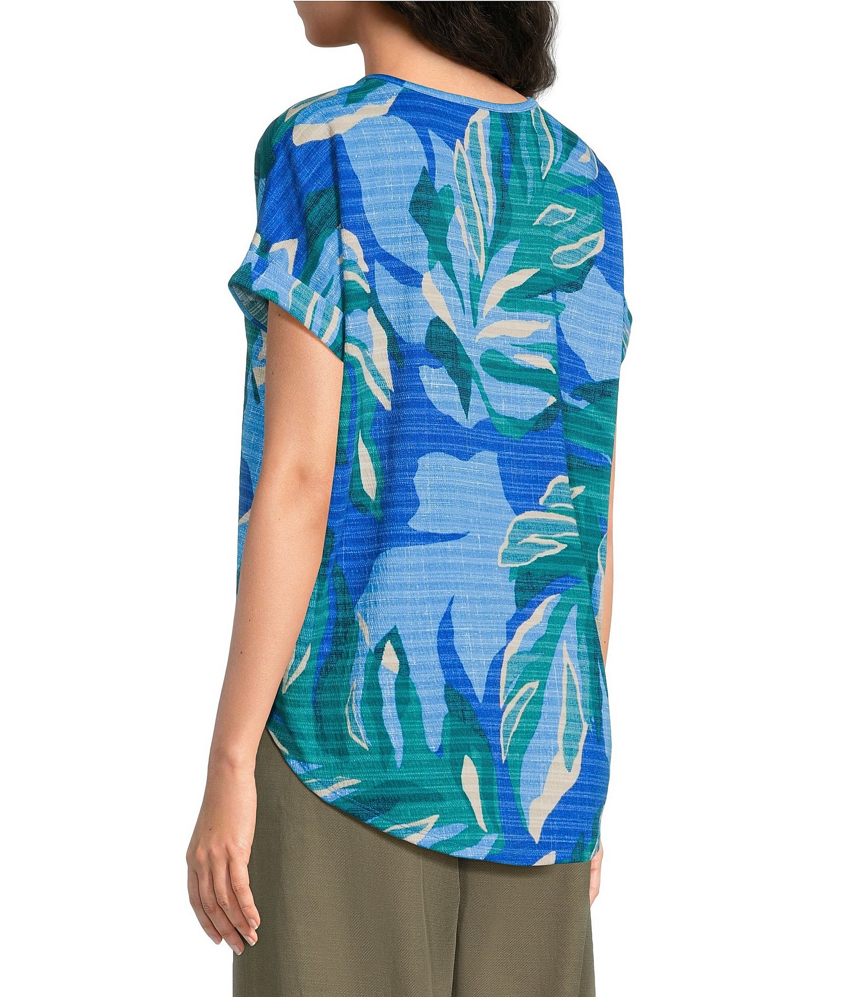 Westbound Short Sleeve Y-Neck Henley Top