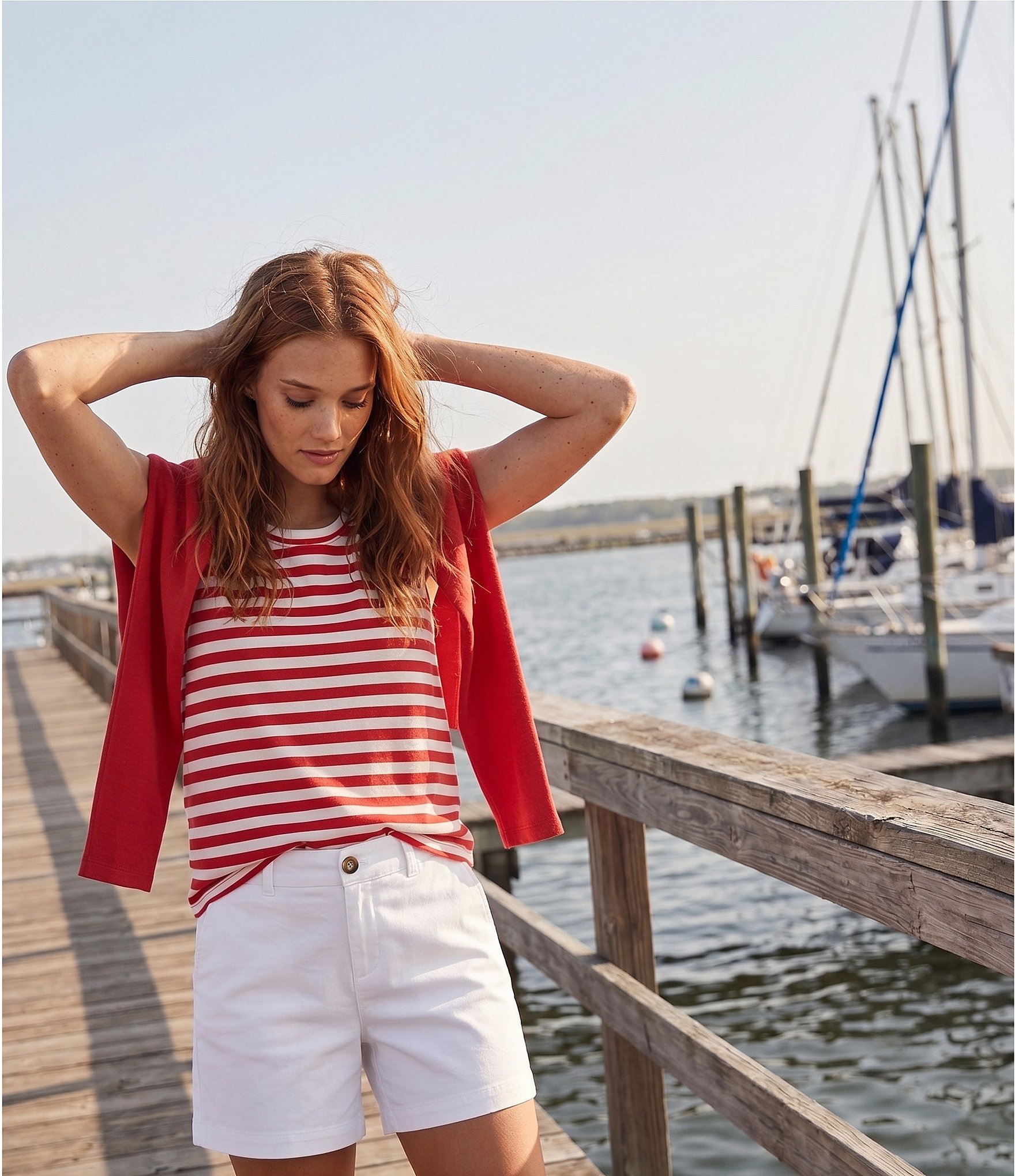 Westbound Perfect Outfit Picks Stripe Print Crew Neck Tank
