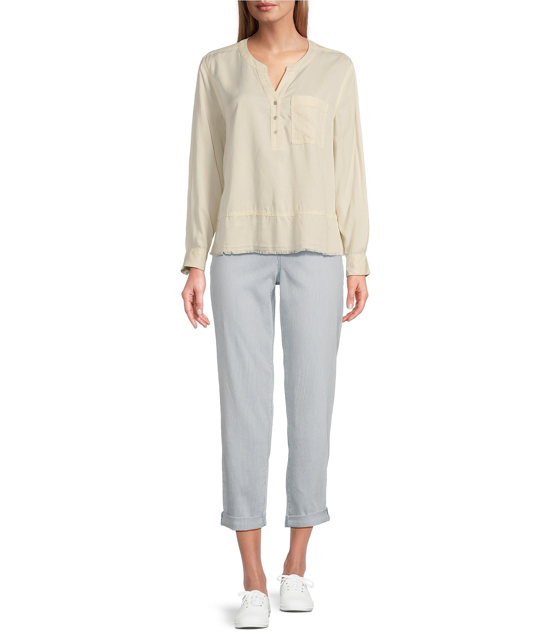 Westbound the HIGH RISE fit Crop Pull-On Stripe Pants