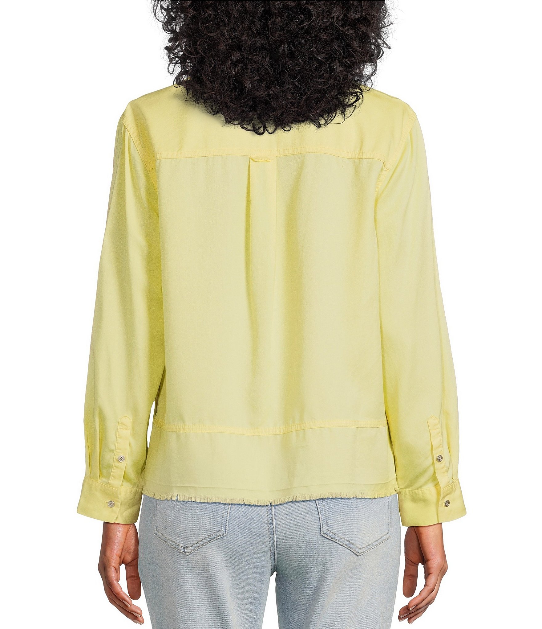Westbound Woven Long Sleeve Henley Top