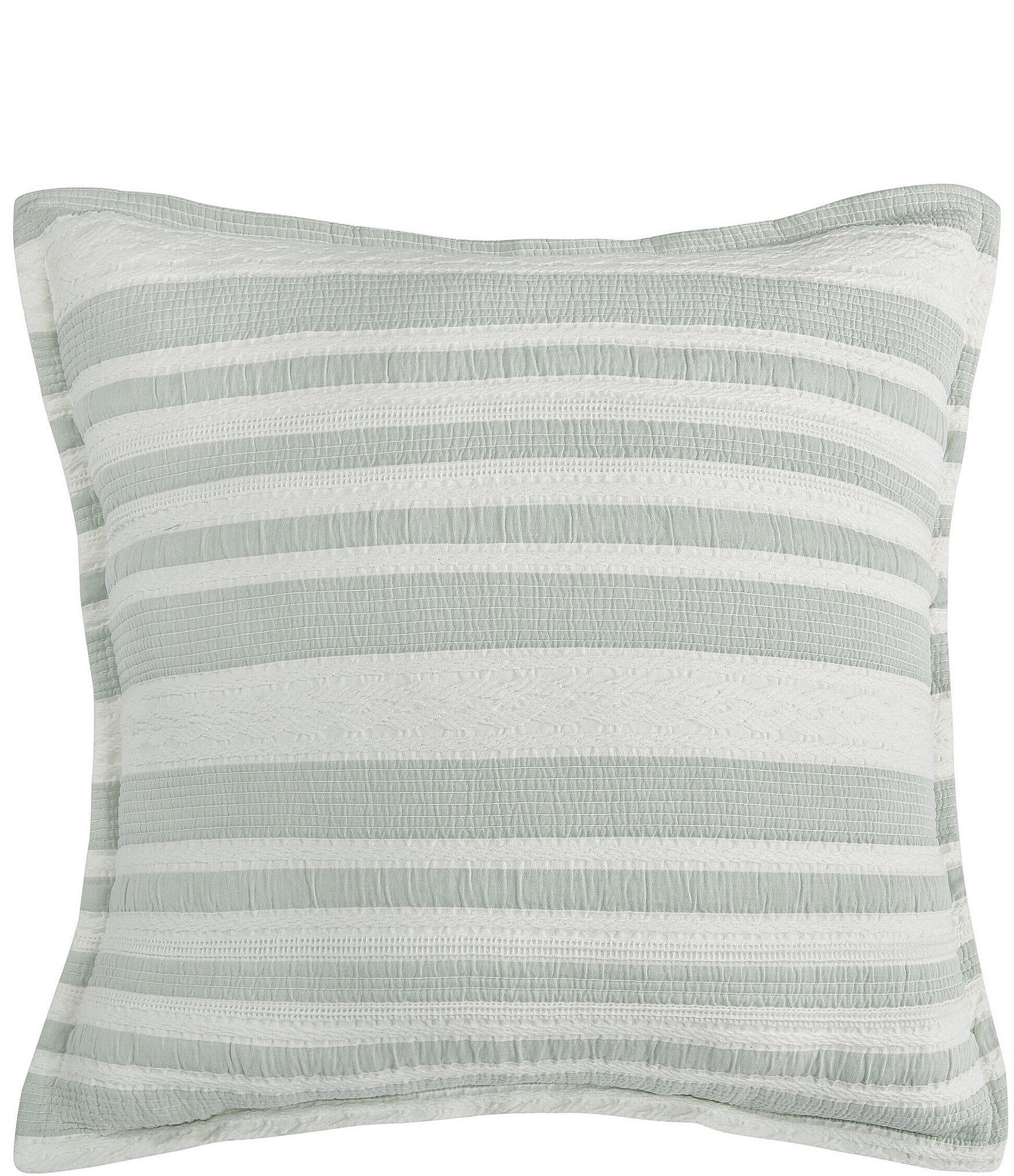 White Sand Cyprus Striped Euro Sham