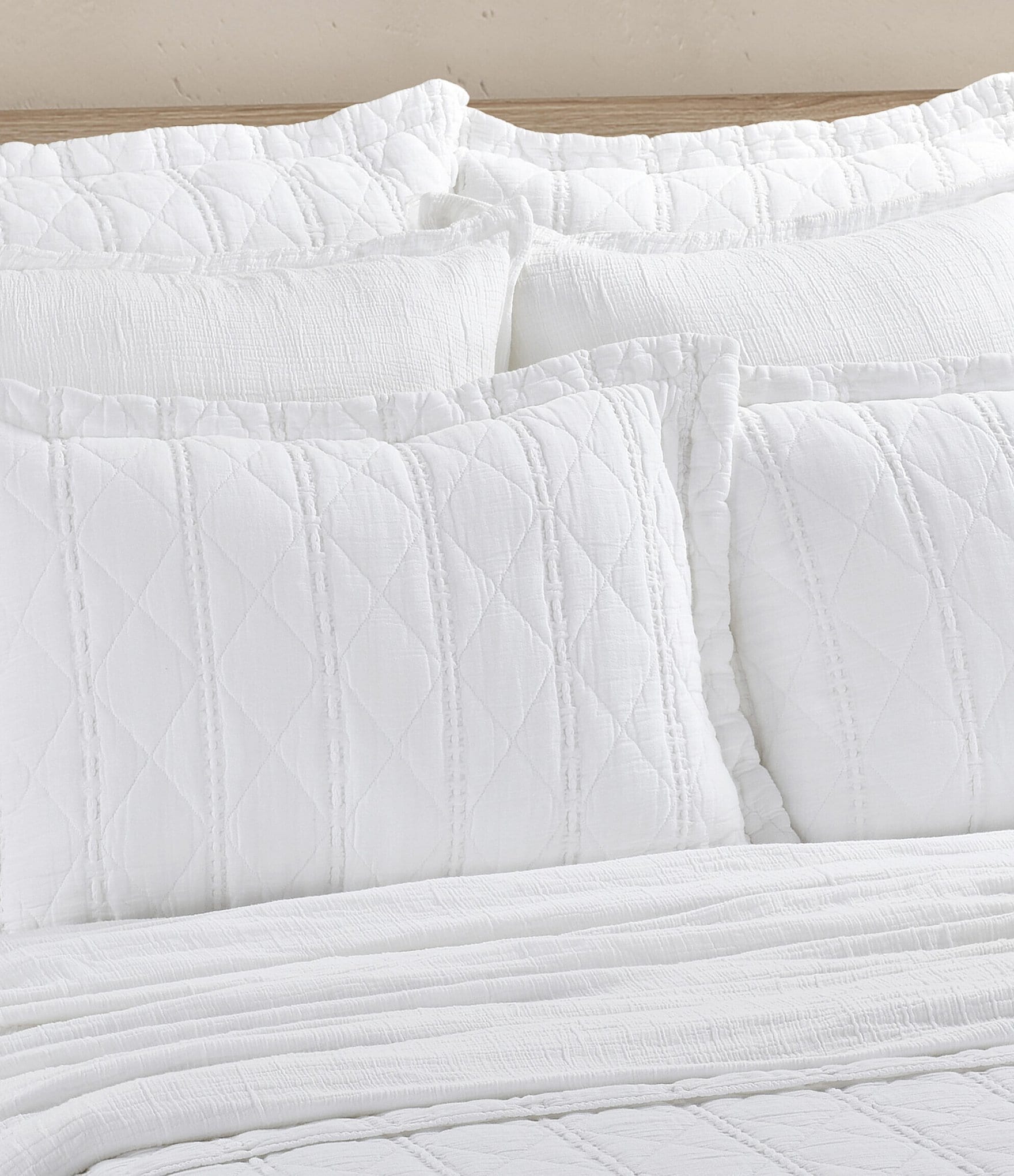 White Sand Playa Quilted Striped Pillow Sham