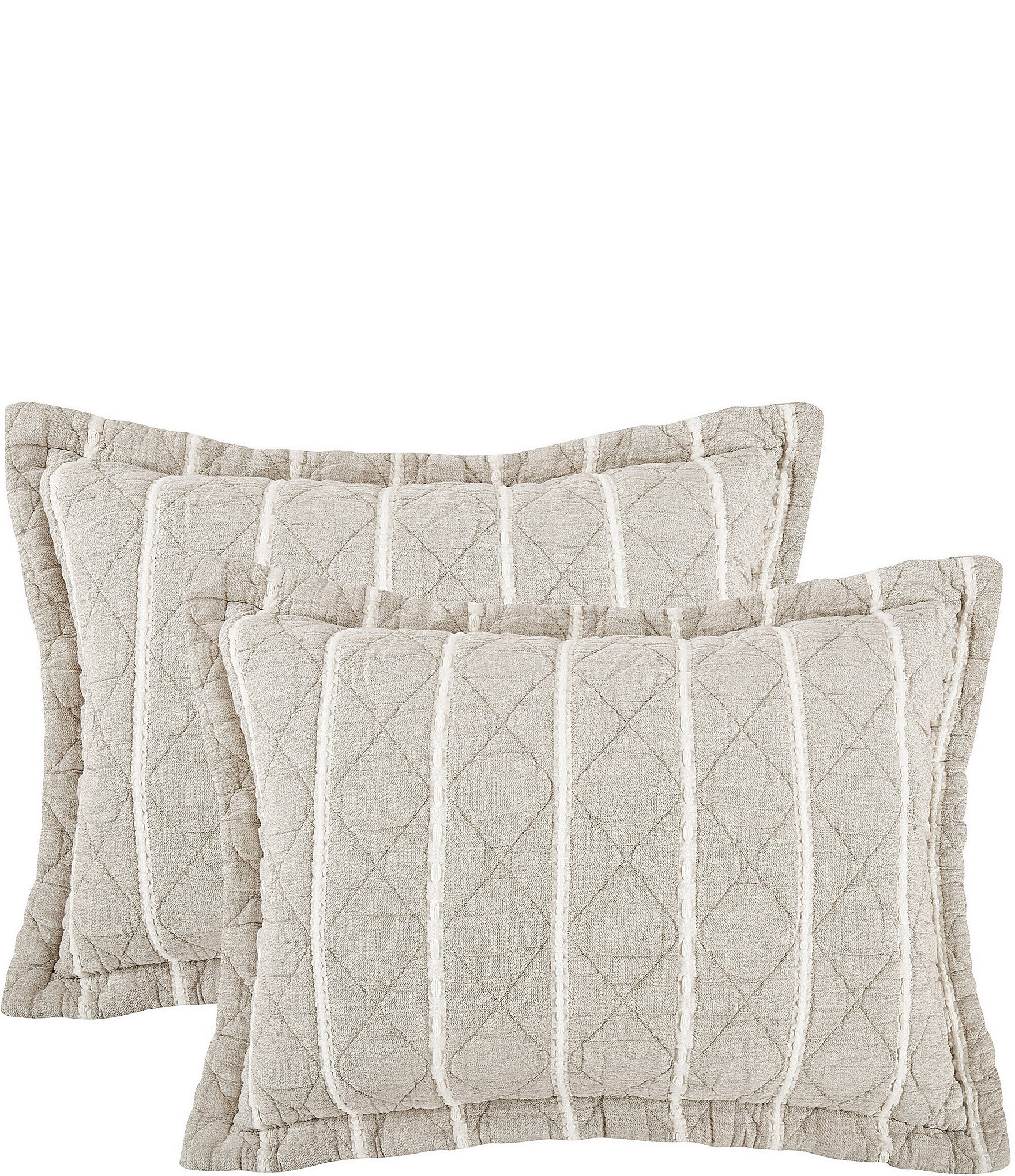 White Sand Playa Quilted Striped Pillow Sham