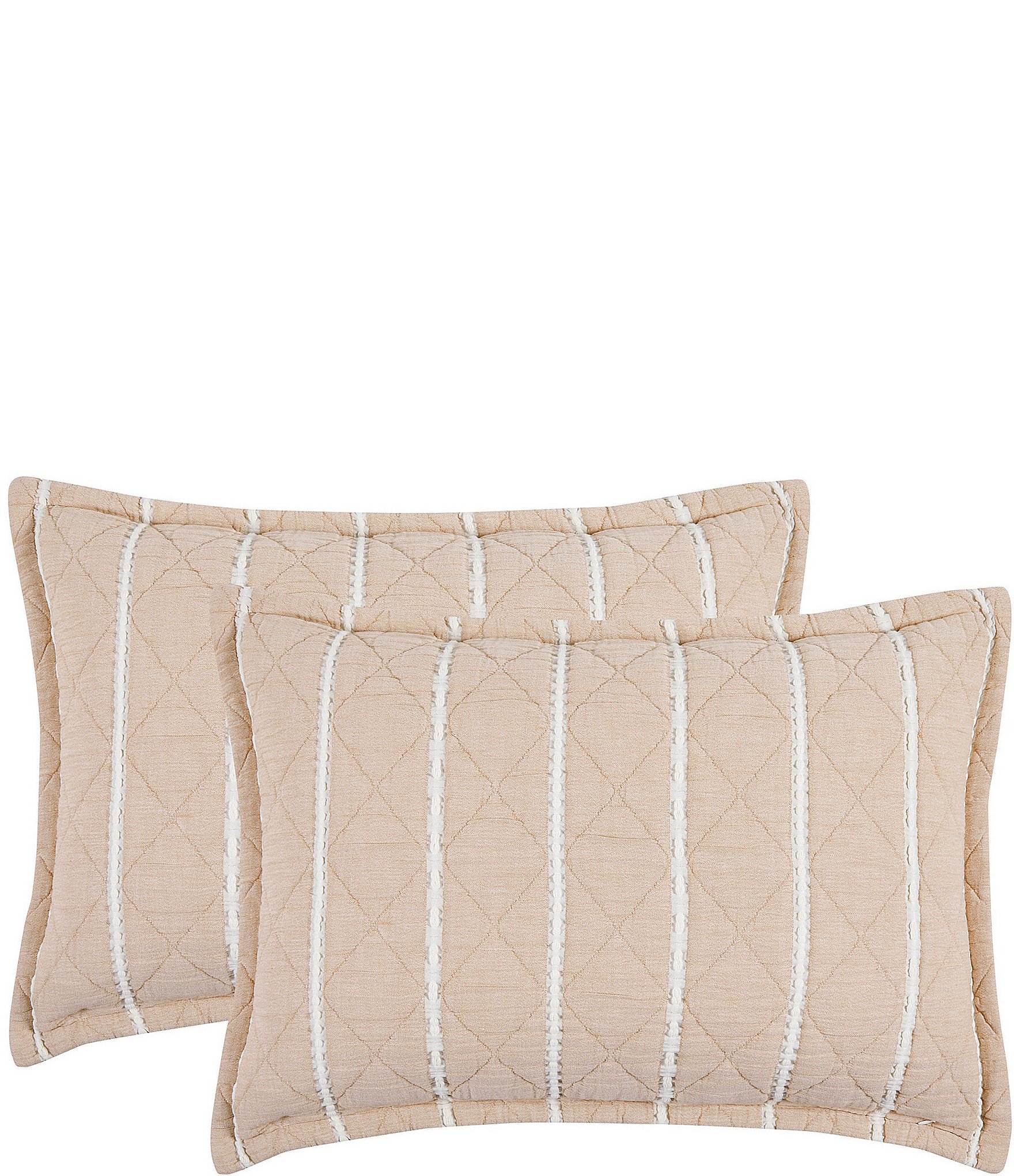 White Sand Playa Quilted Striped Pillow Sham