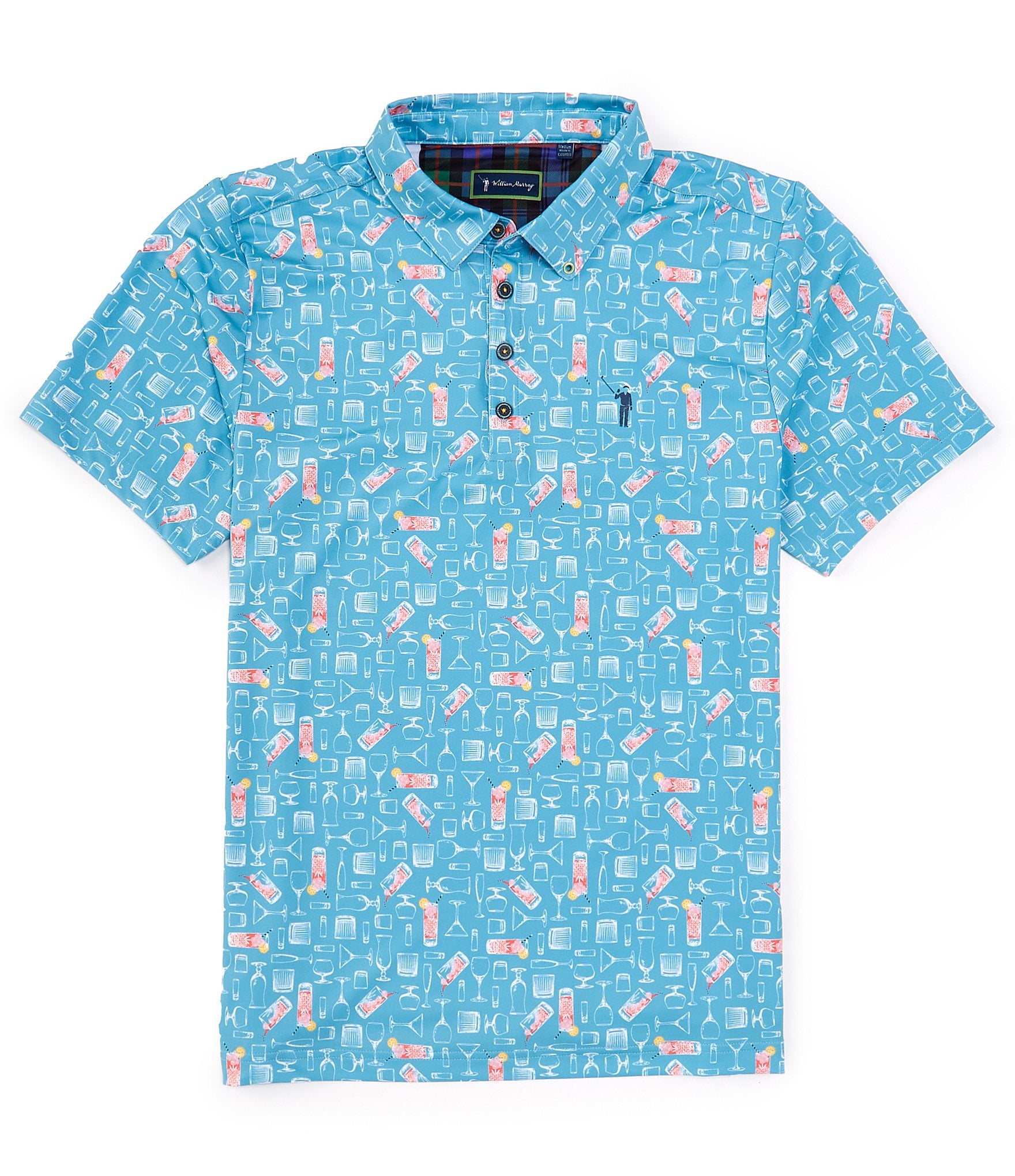 William Murray Azalea Printed Short Sleeve Polo Shirt