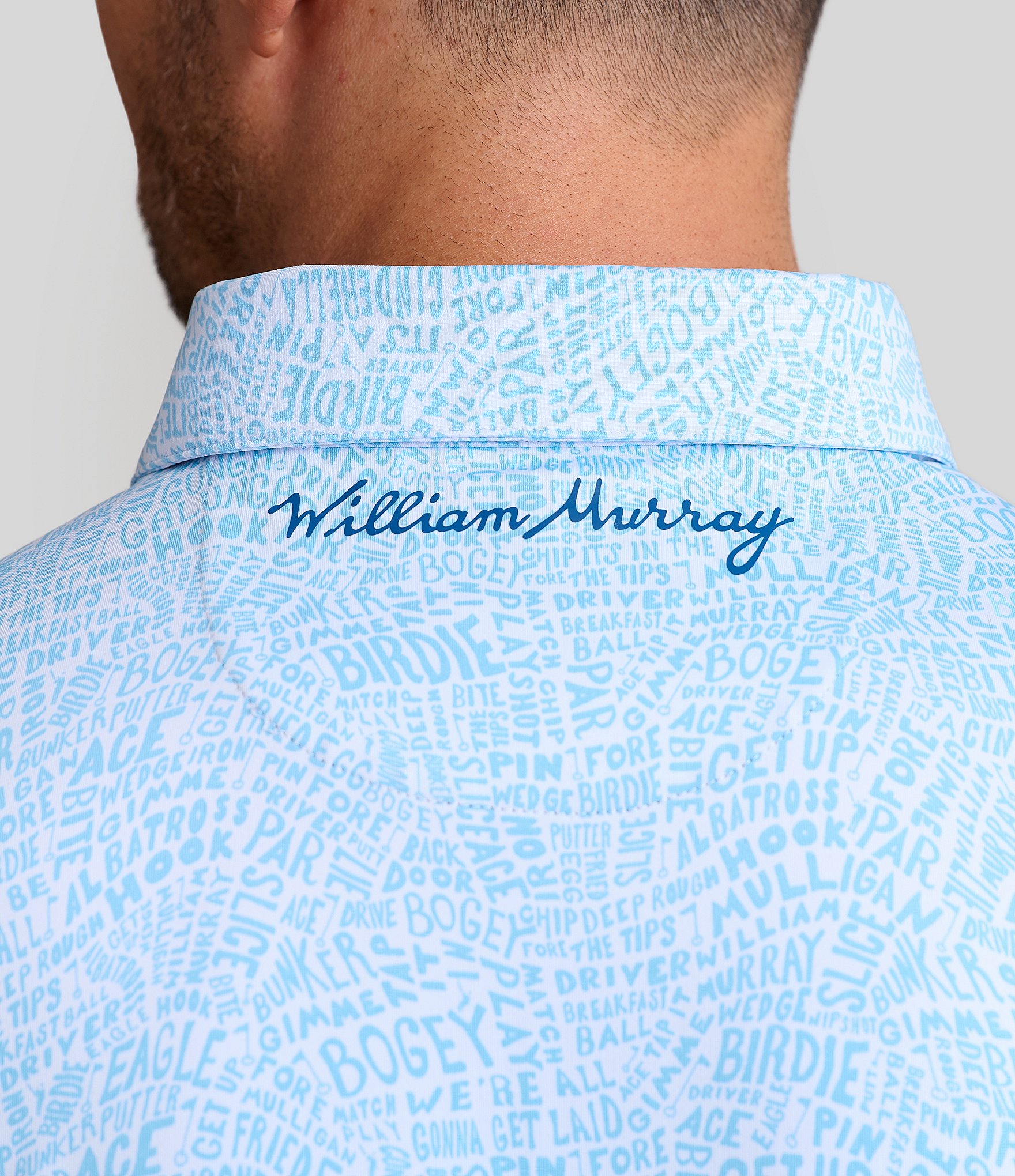 William Murray Course Talk Printed Short Sleeve Polo Shirt